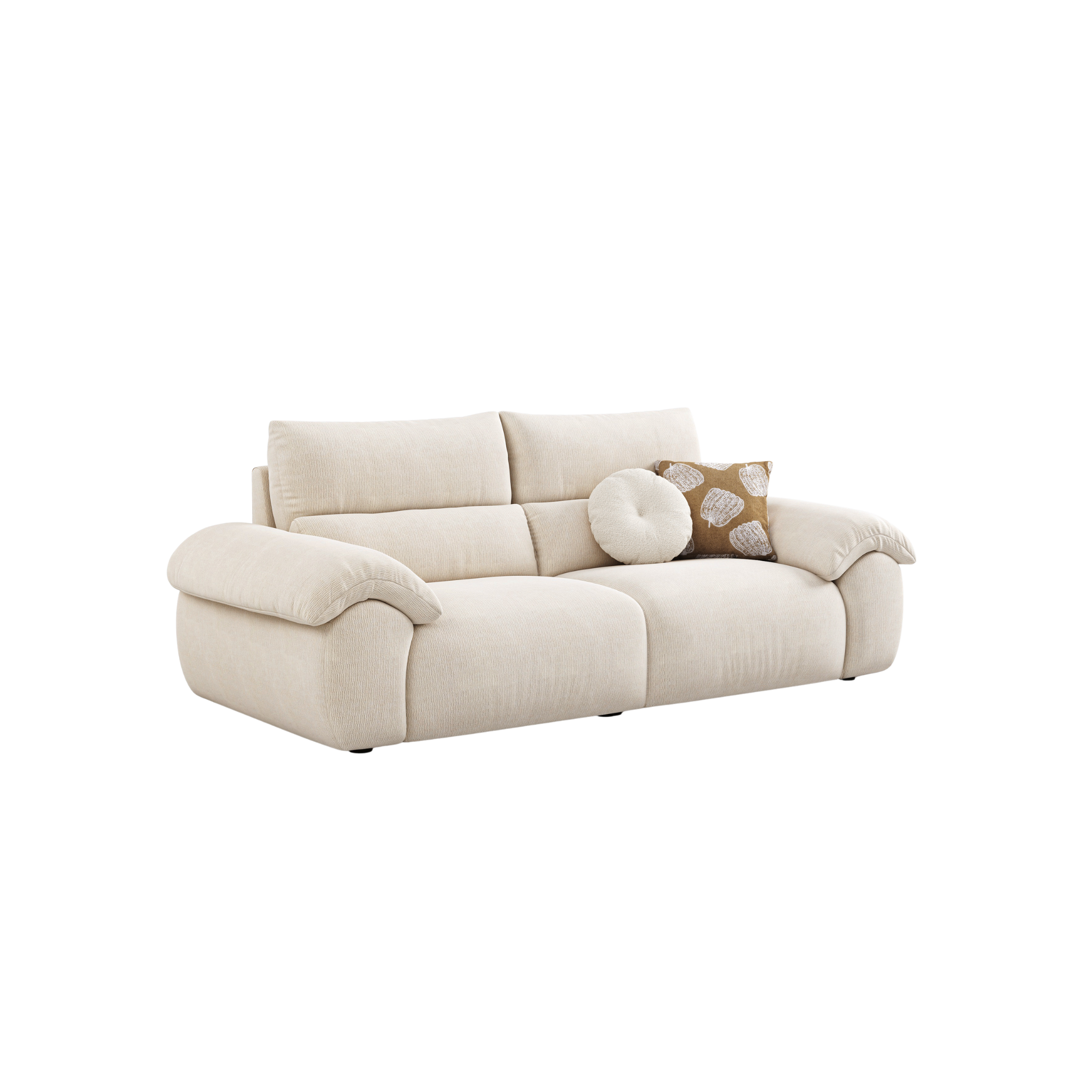 Linspire Veva Chenille 3-Seater Sofa, Off-White