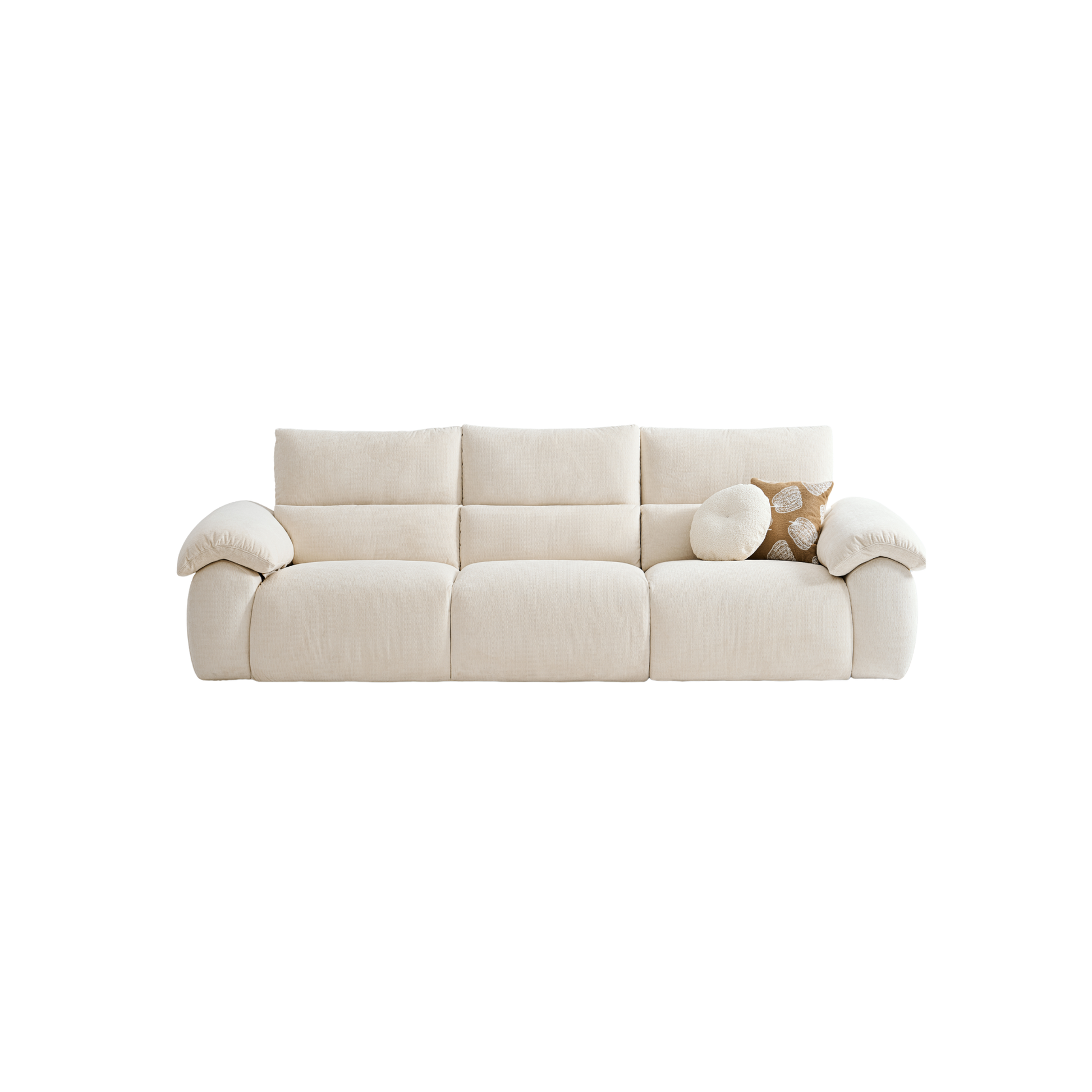 Linspire Veva Chenille 4-Seater Sofa, Off-White