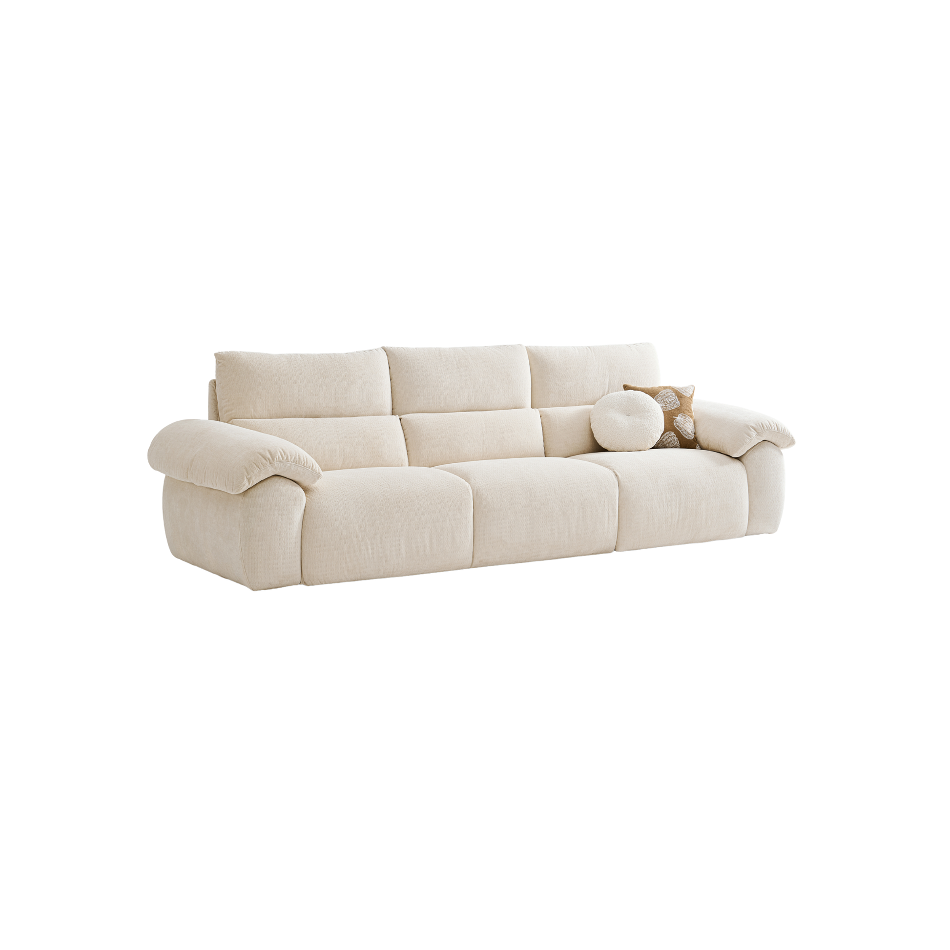 Linspire Veva Chenille 4-Seater Sofa, Off-White