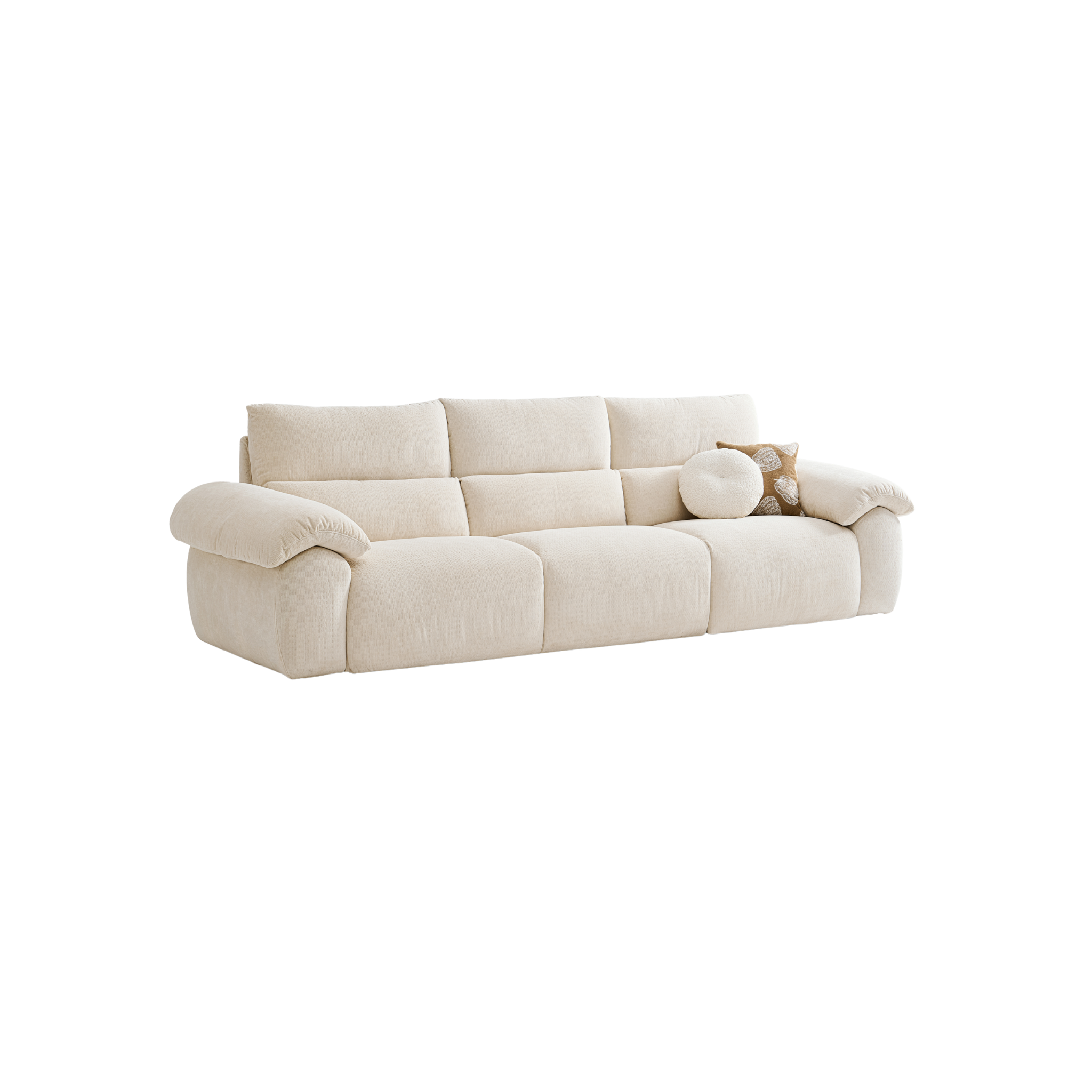 Linspire Veva Chenille 4-Seater Sofa, Off-White