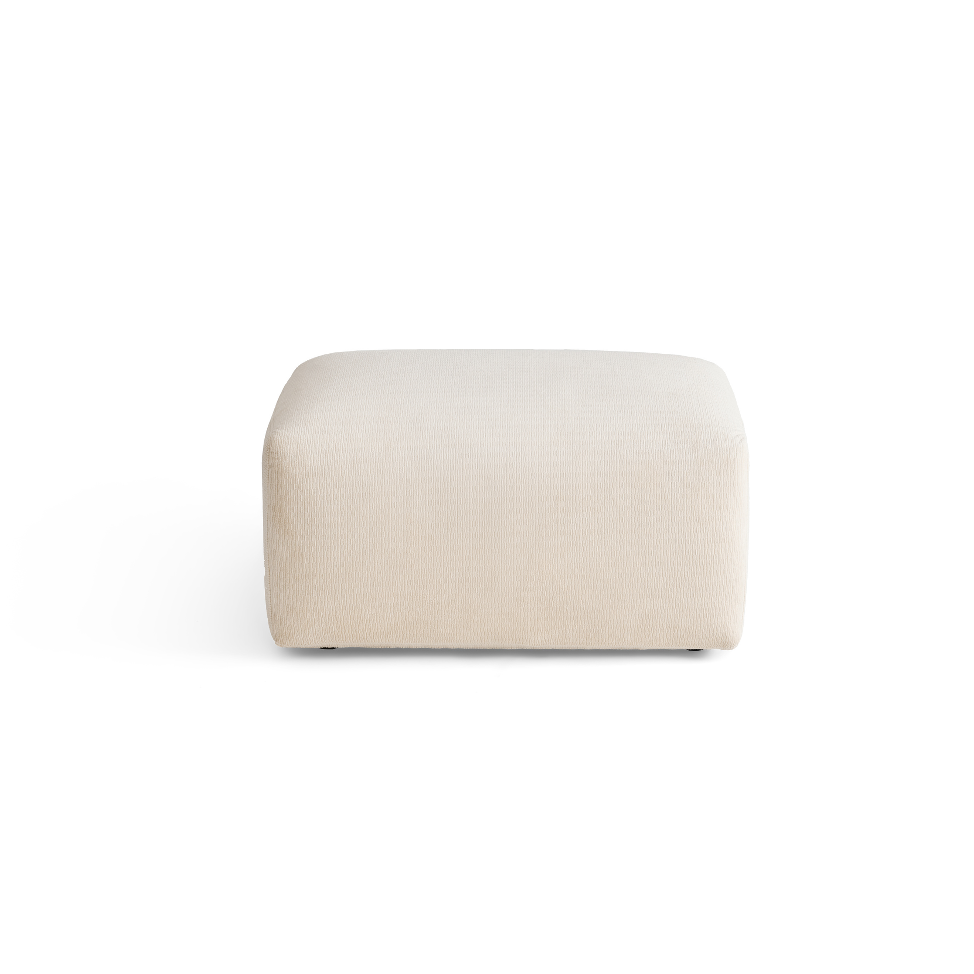 Linspire Veva Chenille Ottoman, Off-White