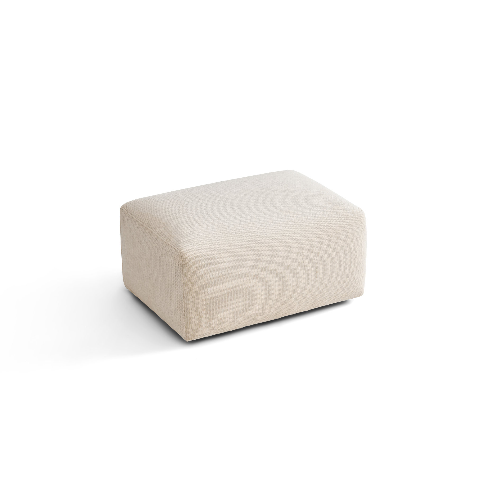 Linspire Veva Chenille Ottoman, Off-White