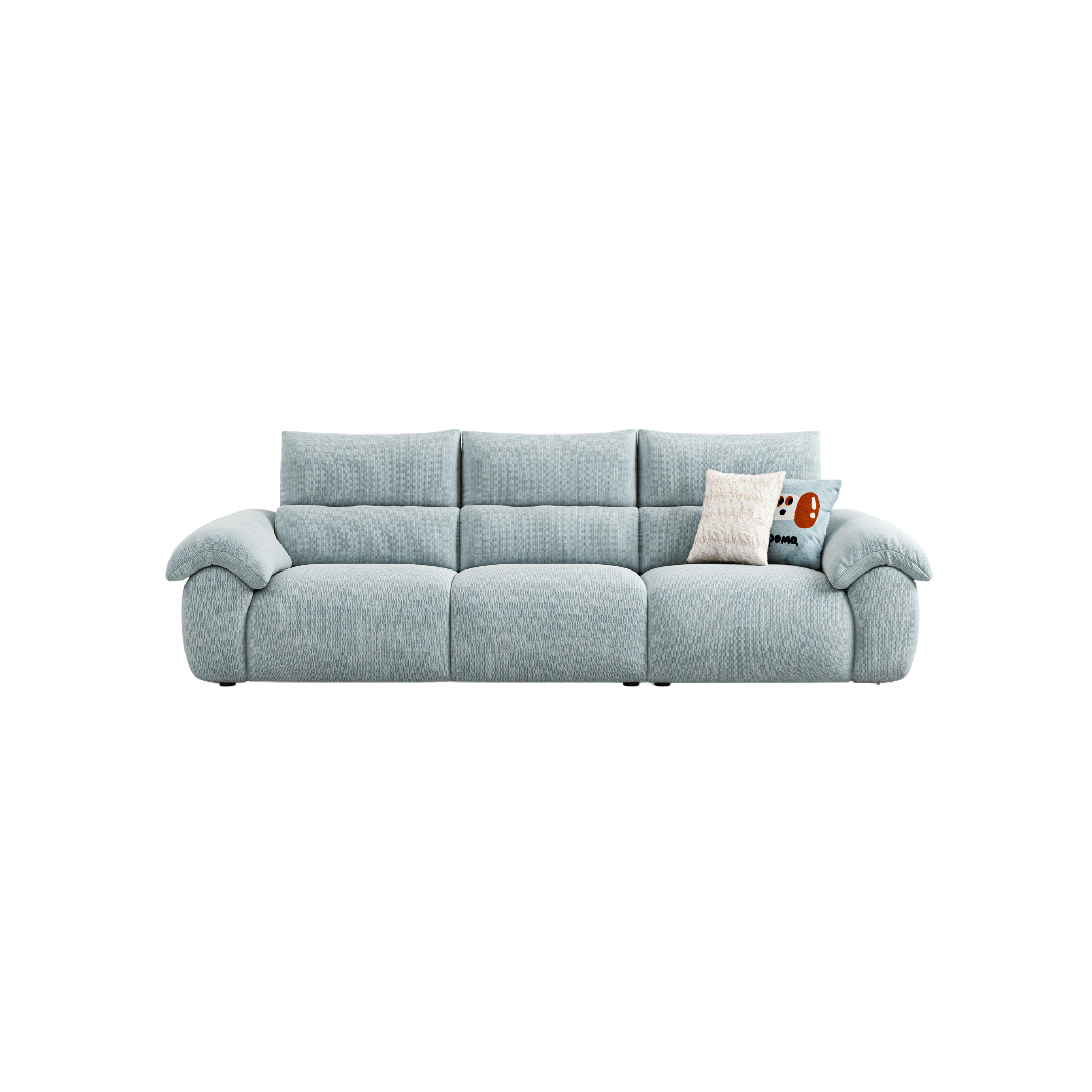Linspire Veva Chenille 4-Seater Sofa, Blue