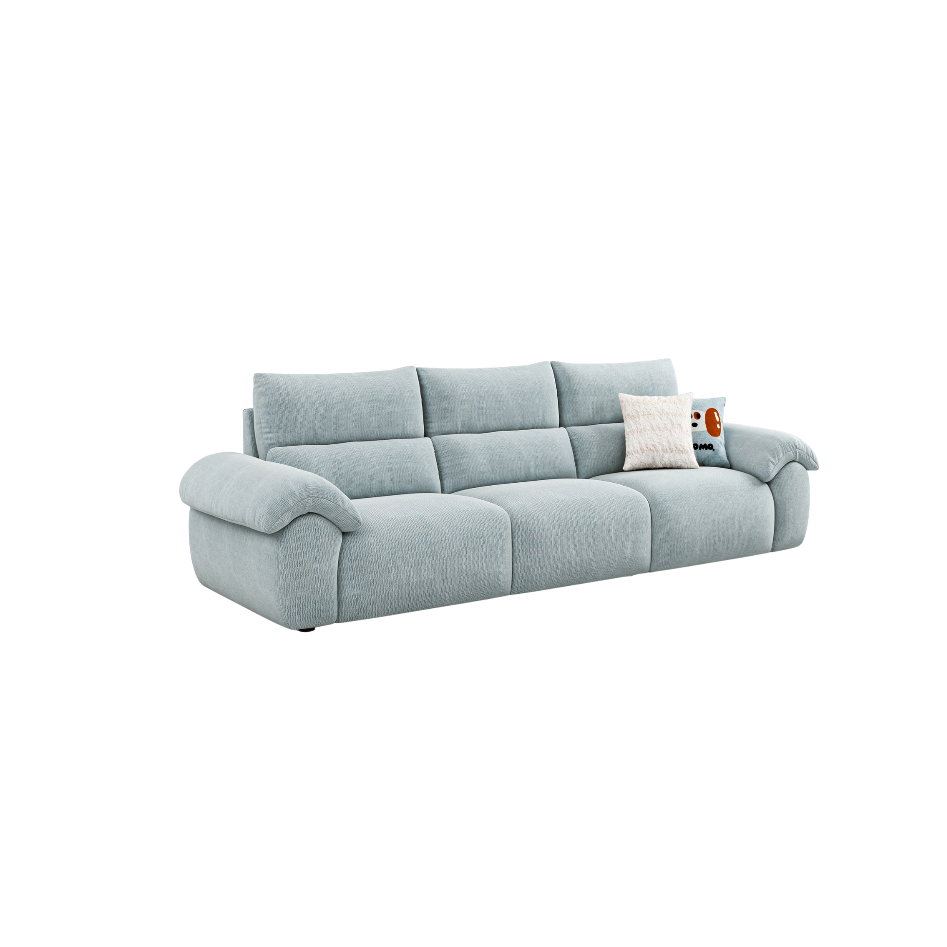 Linspire Veva Chenille 4-Seater Sofa, Blue
