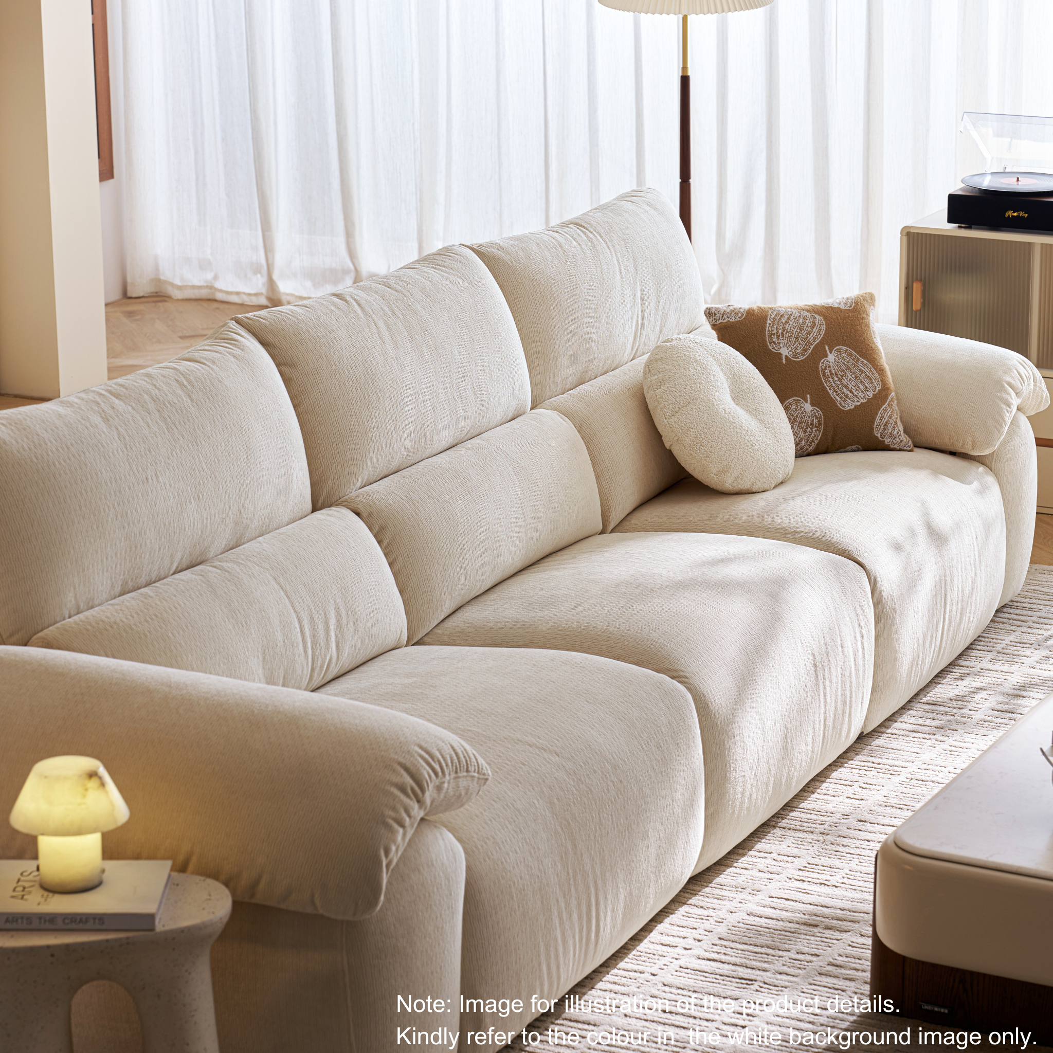 Linspire Veva Chenille 4-Seater Sofa, Blue
