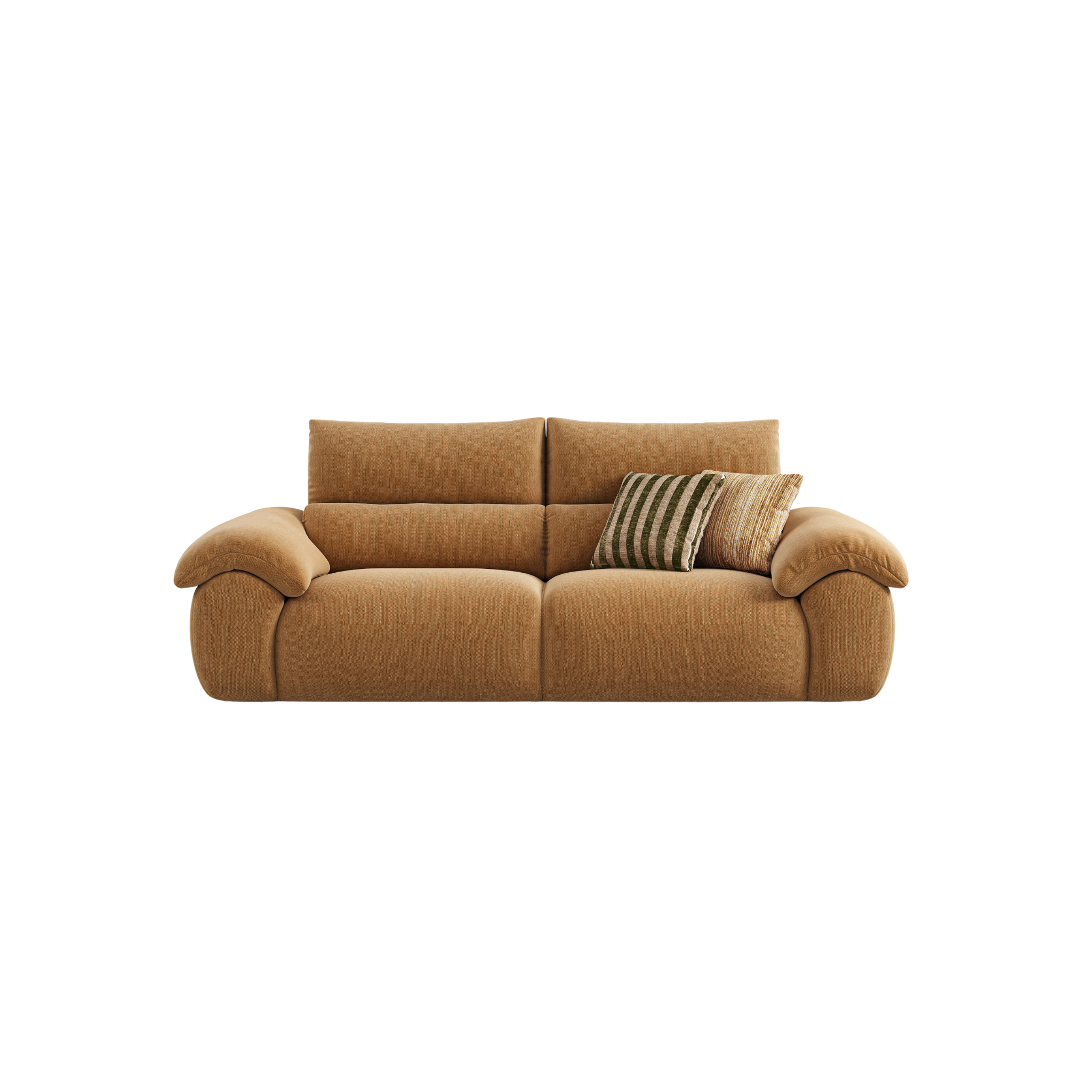 Linspire Veva Chenille 3-Seater Sofa, Caramel