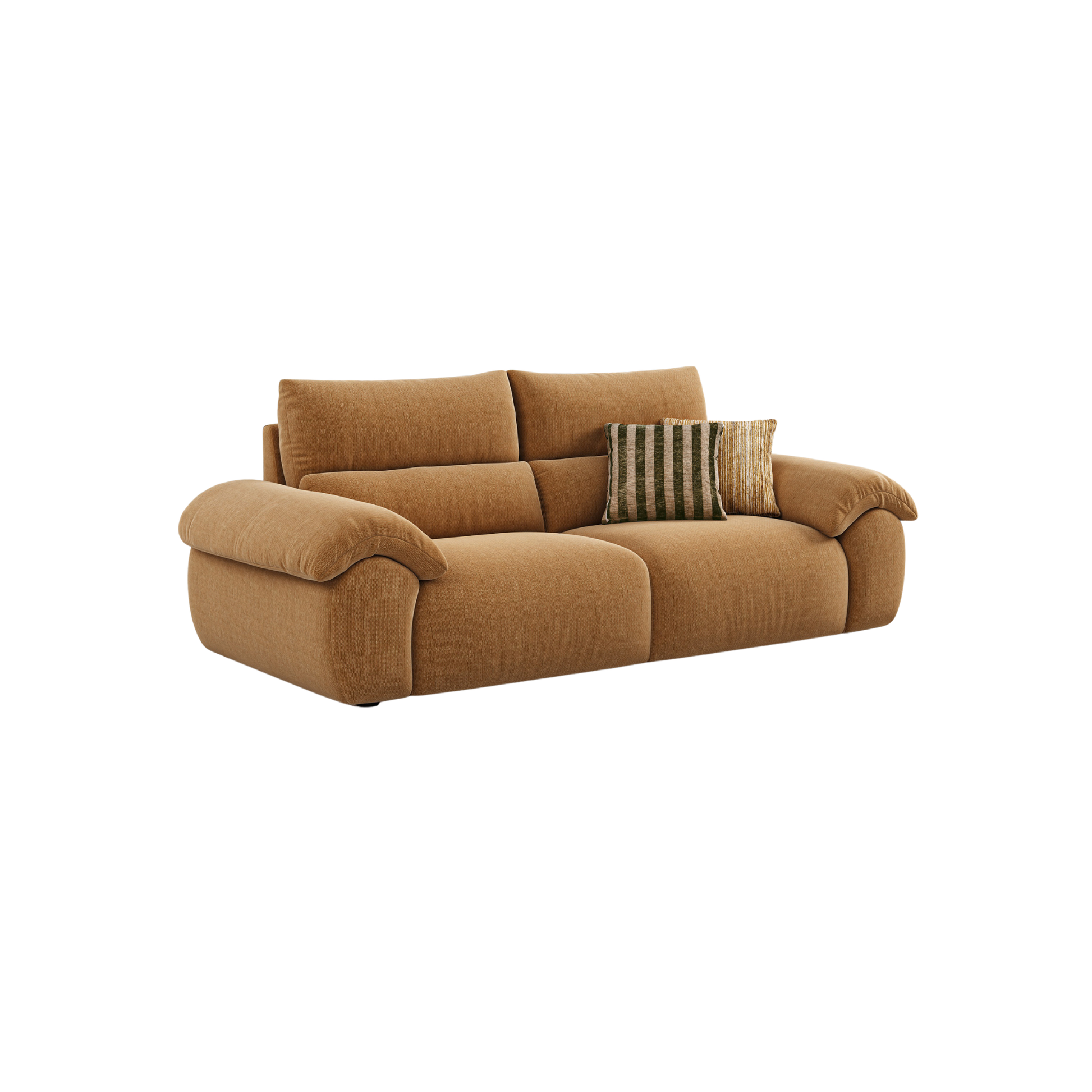 Linspire Veva Chenille 3-Seater Sofa, Caramel