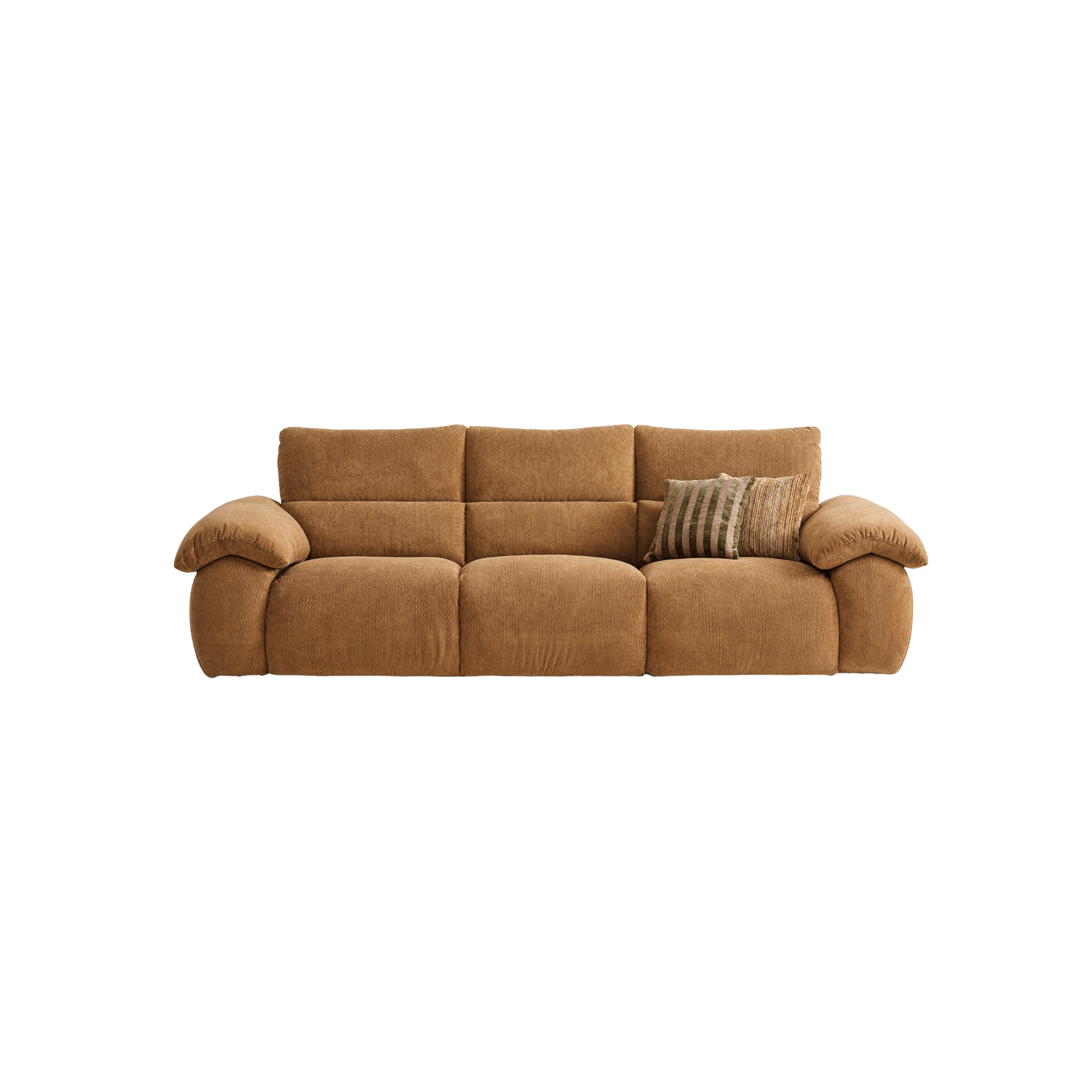 Linspire Veva Chenille 4-Seater Sofa, Caramel