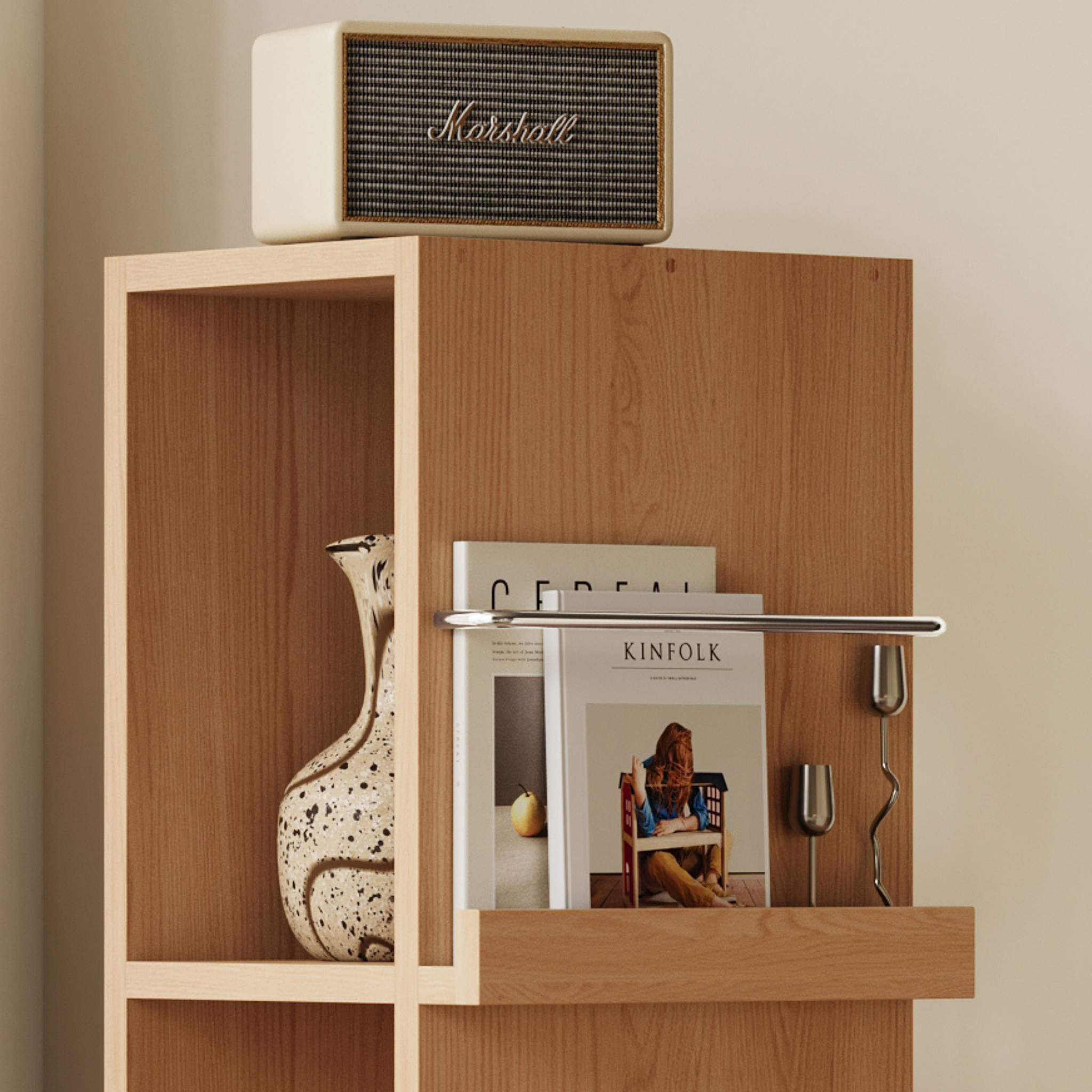 Linspire Slim Solid Wood Rotating Bookshelf