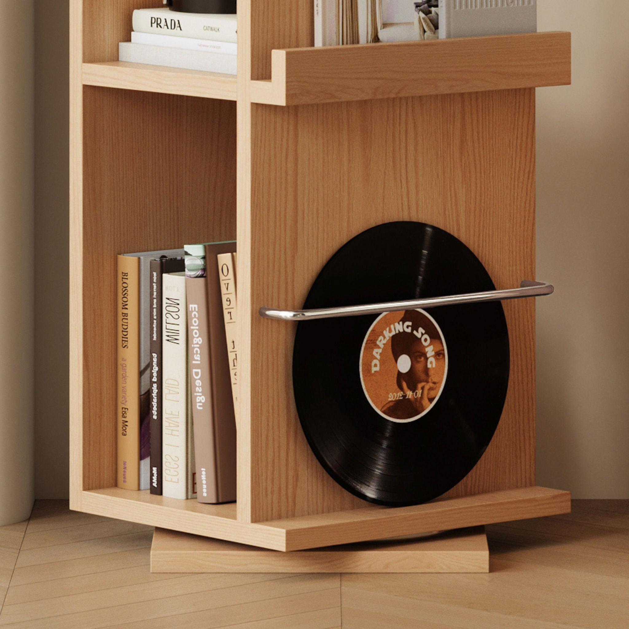 Linspire Slim Solid Wood Rotating Bookshelf