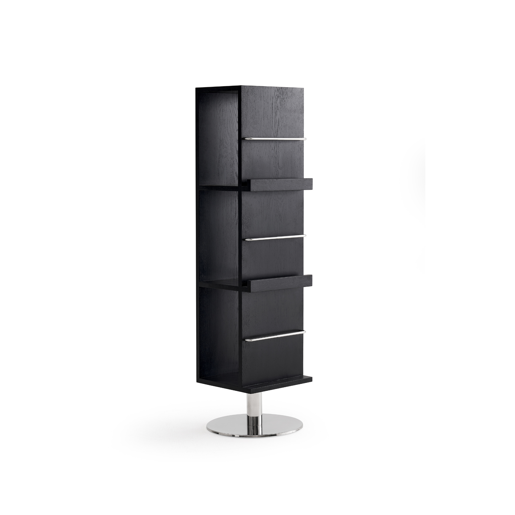 Linspire Slim Solid Wood Rotating Bookshelf with Metal Base