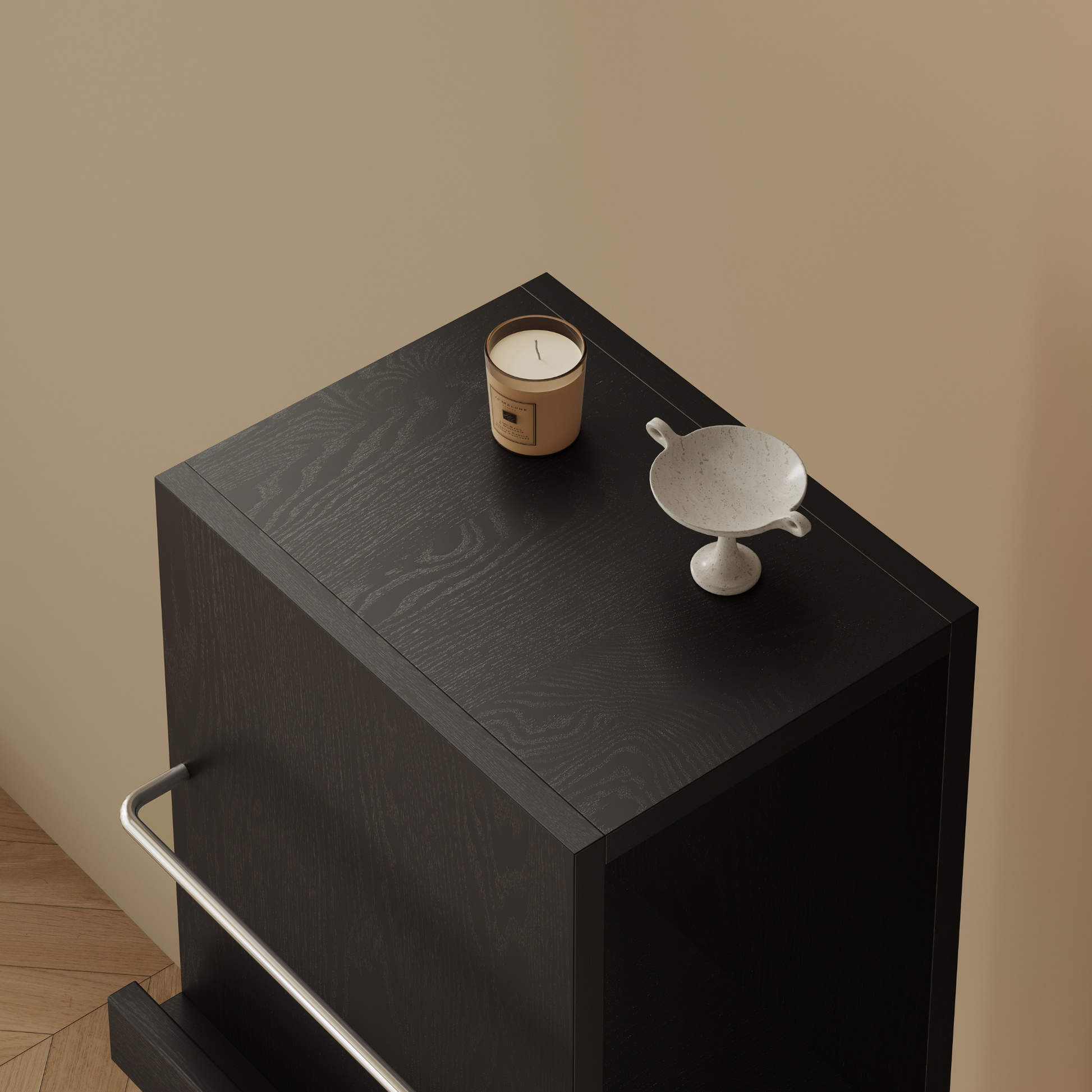 Linspire Slim Solid Wood Rotating Bookshelf with Metal Base