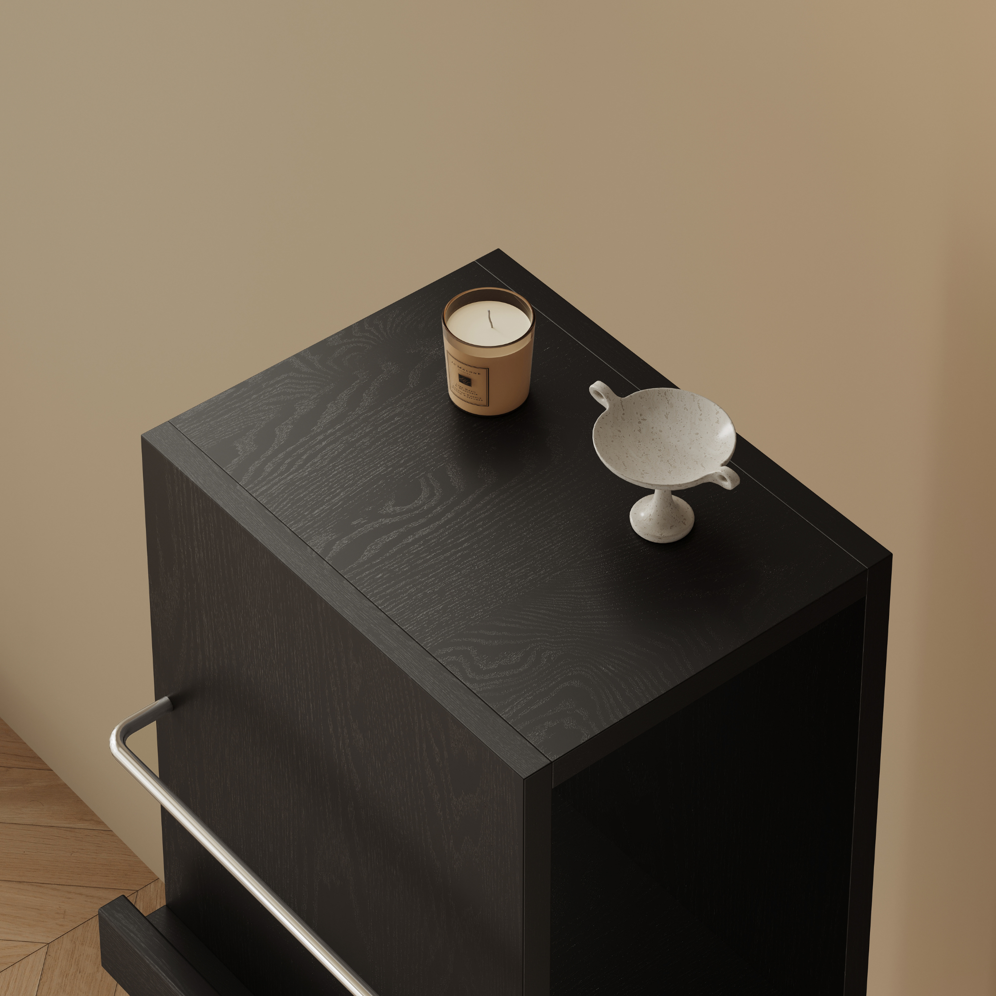 Linspire Slim Solid Wood Rotating Bookshelf with Metal Base
