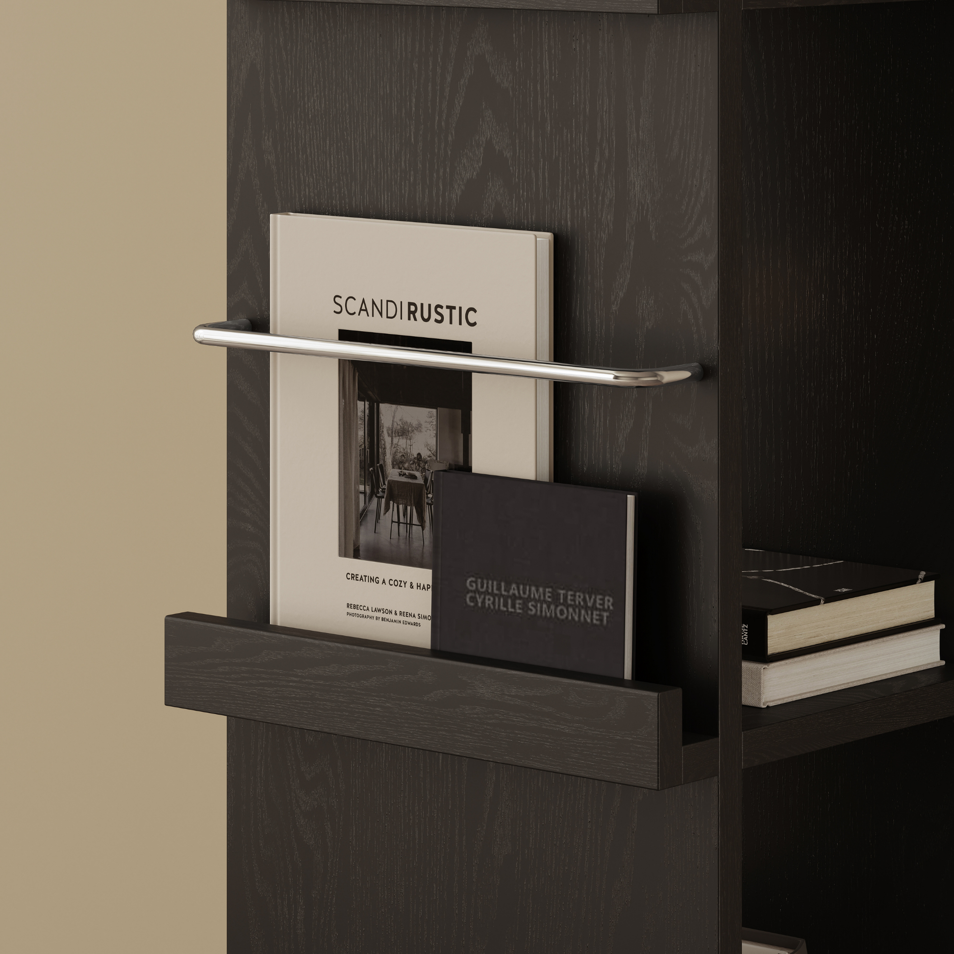 Linspire Slim Solid Wood Rotating Bookshelf with Metal Base