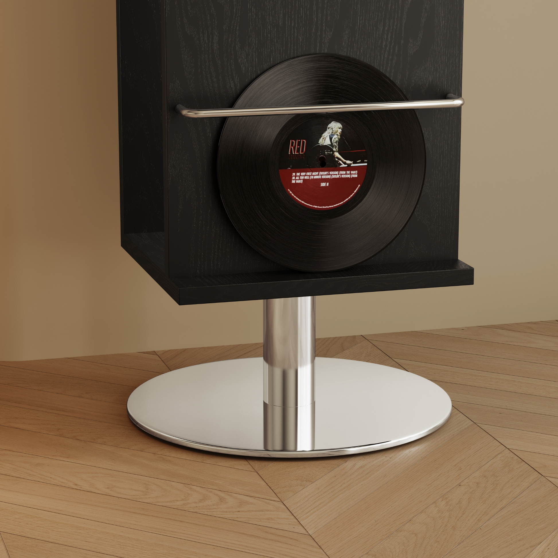 Linspire Slim Solid Wood Rotating Bookshelf with Metal Base