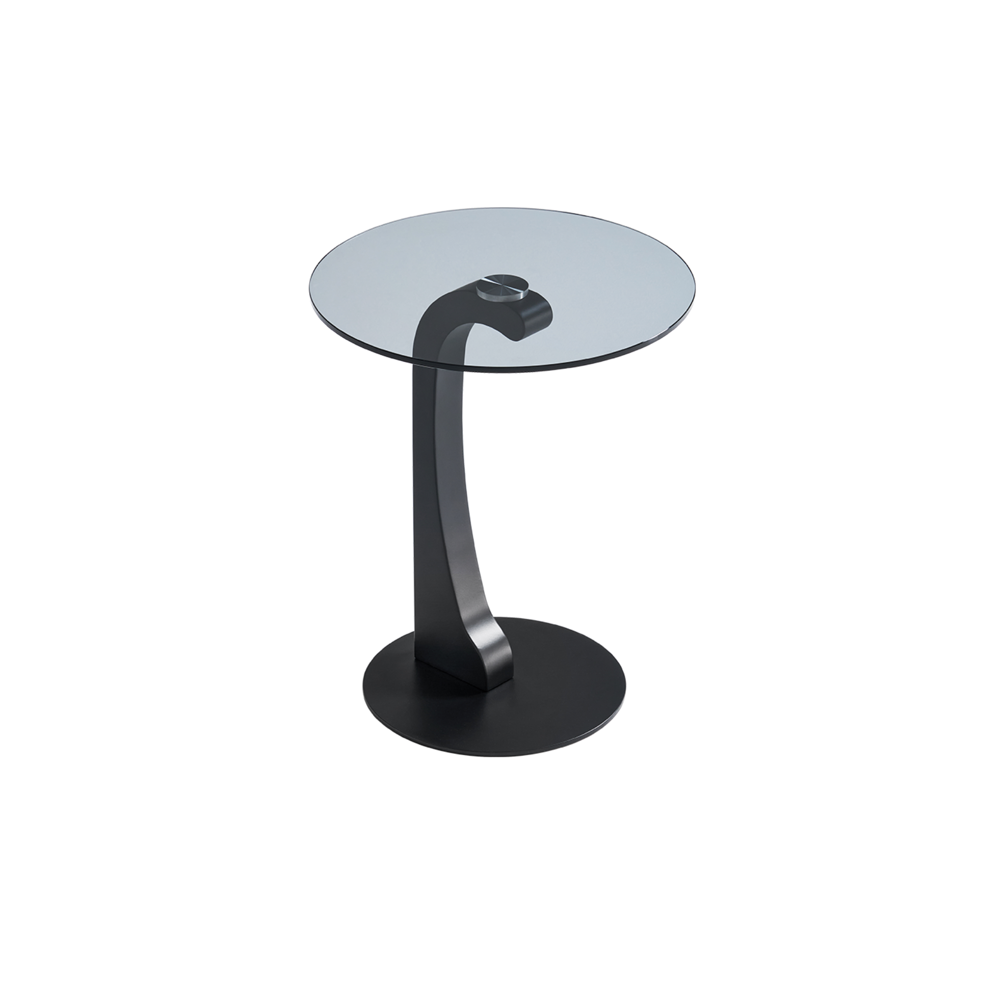 Linspire Halo Glass Side Table with Black Base