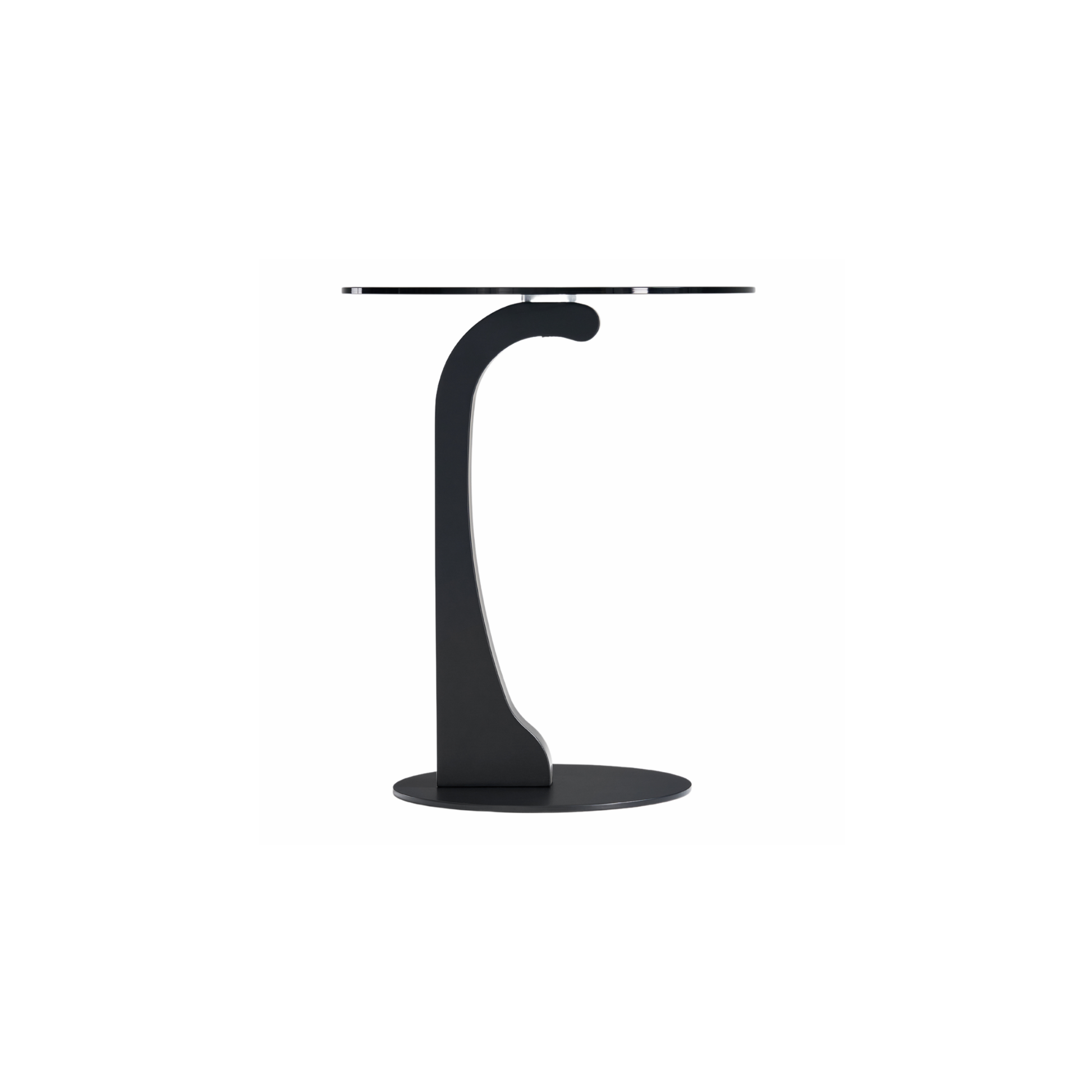 Linspire Halo Glass Side Table with Black Base