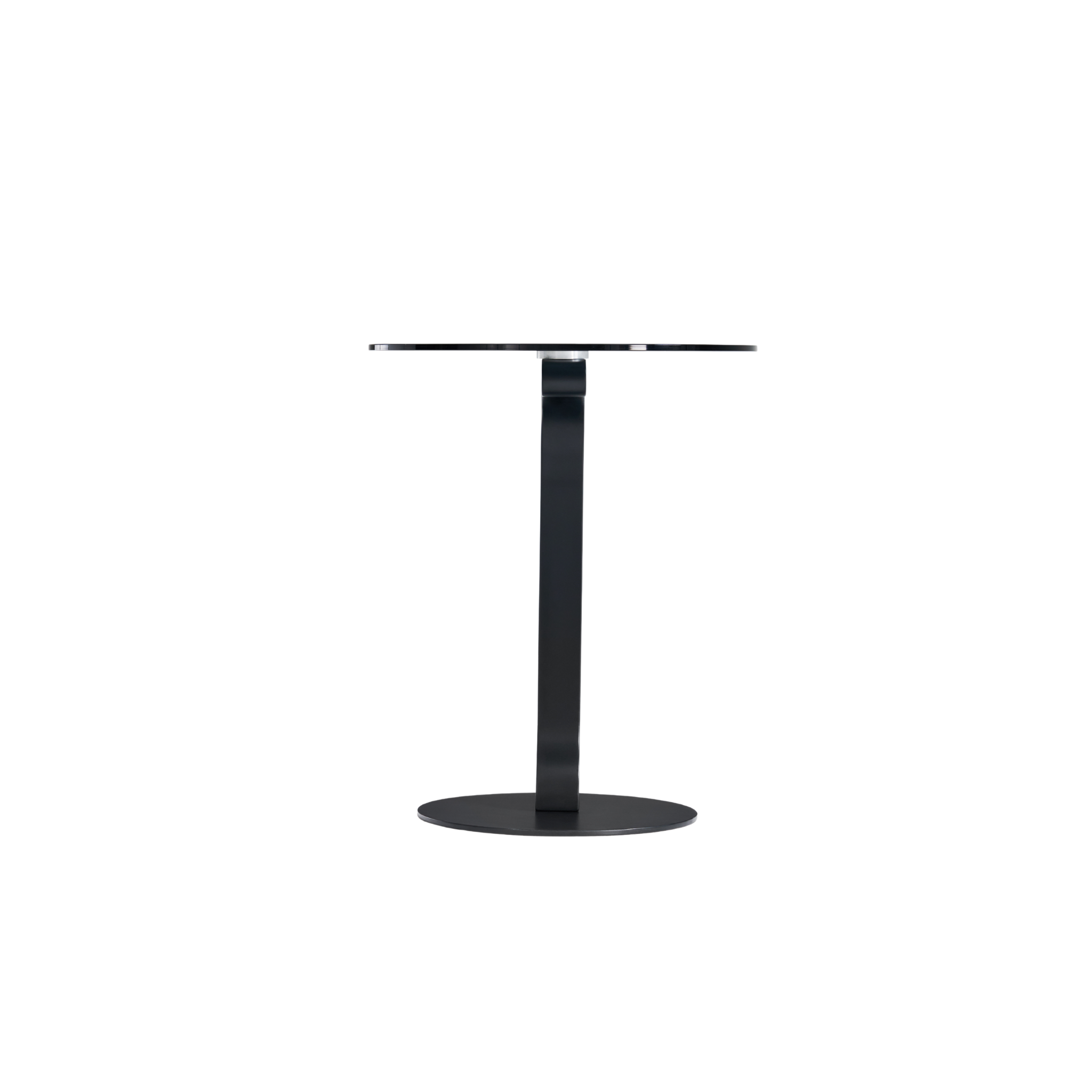 Linspire Halo Glass Side Table with Black Base