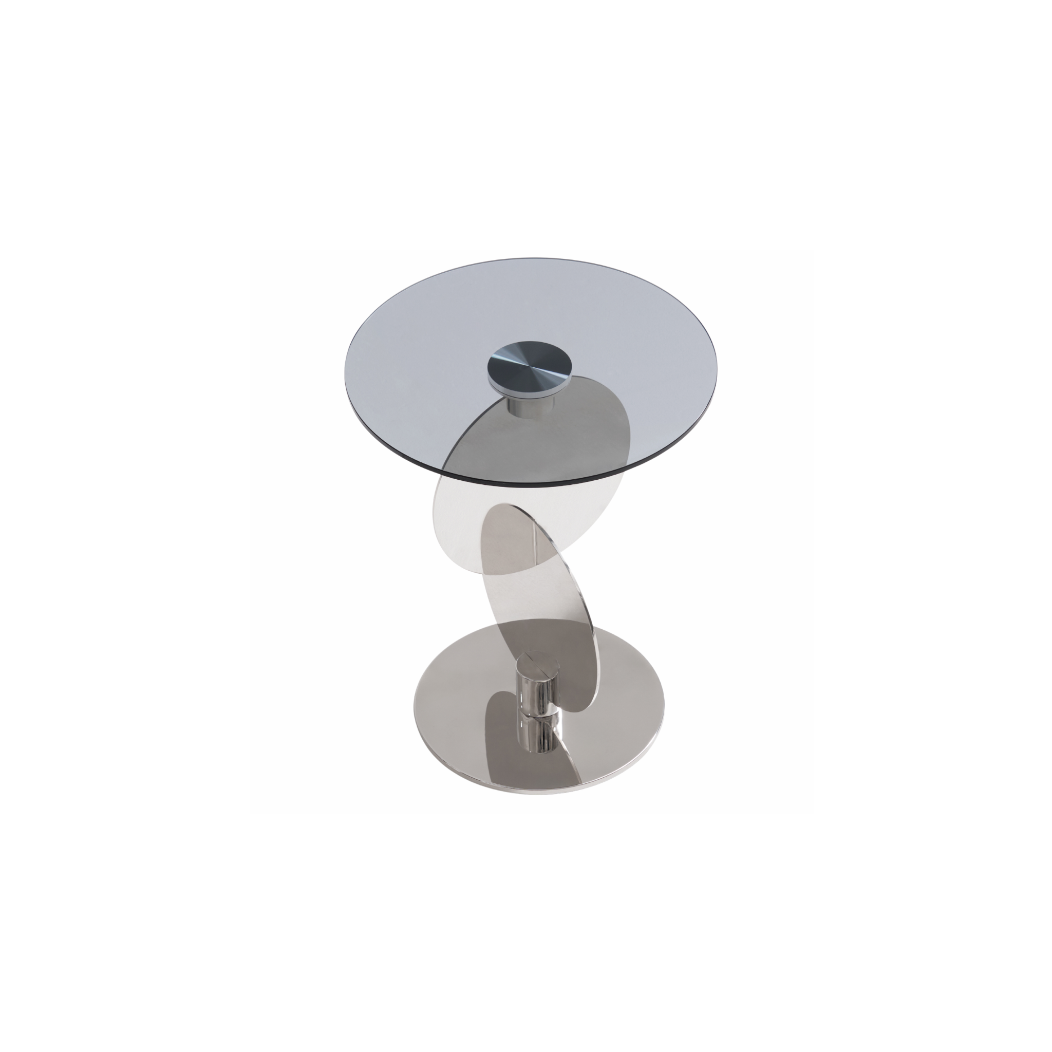Linspire Halo Glass Side Table with Chrome Base