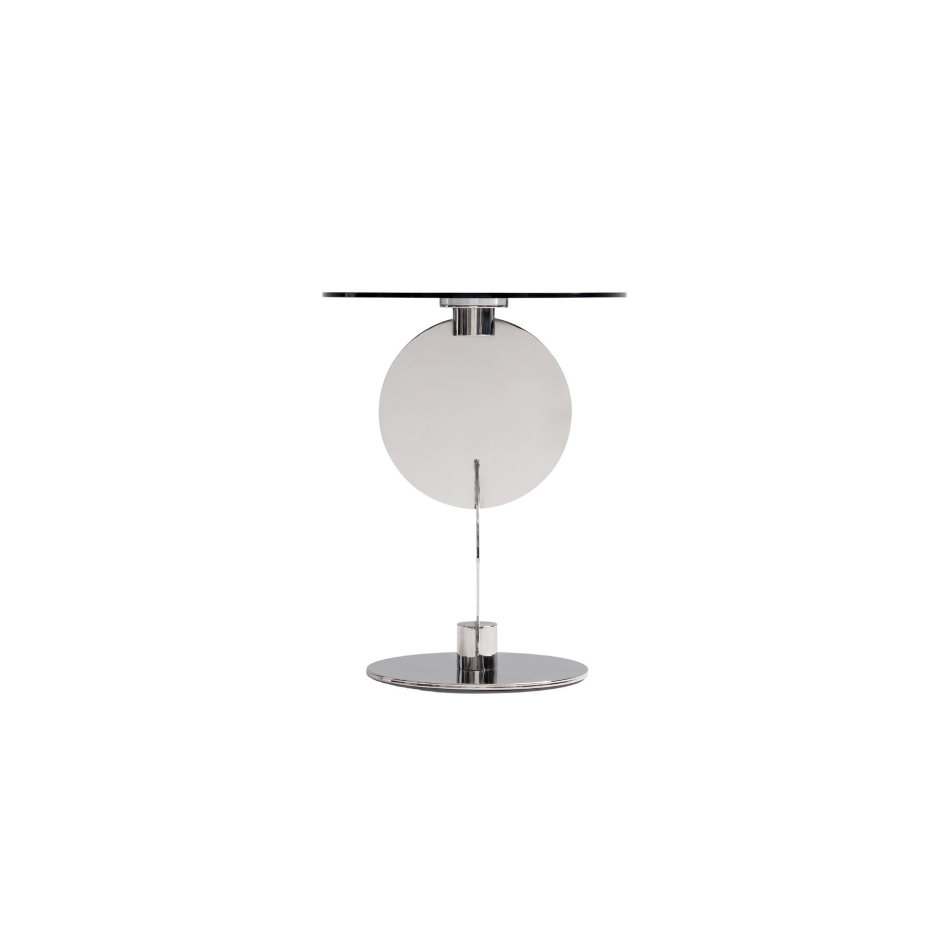 Linspire Halo Glass Side Table with Chrome Base