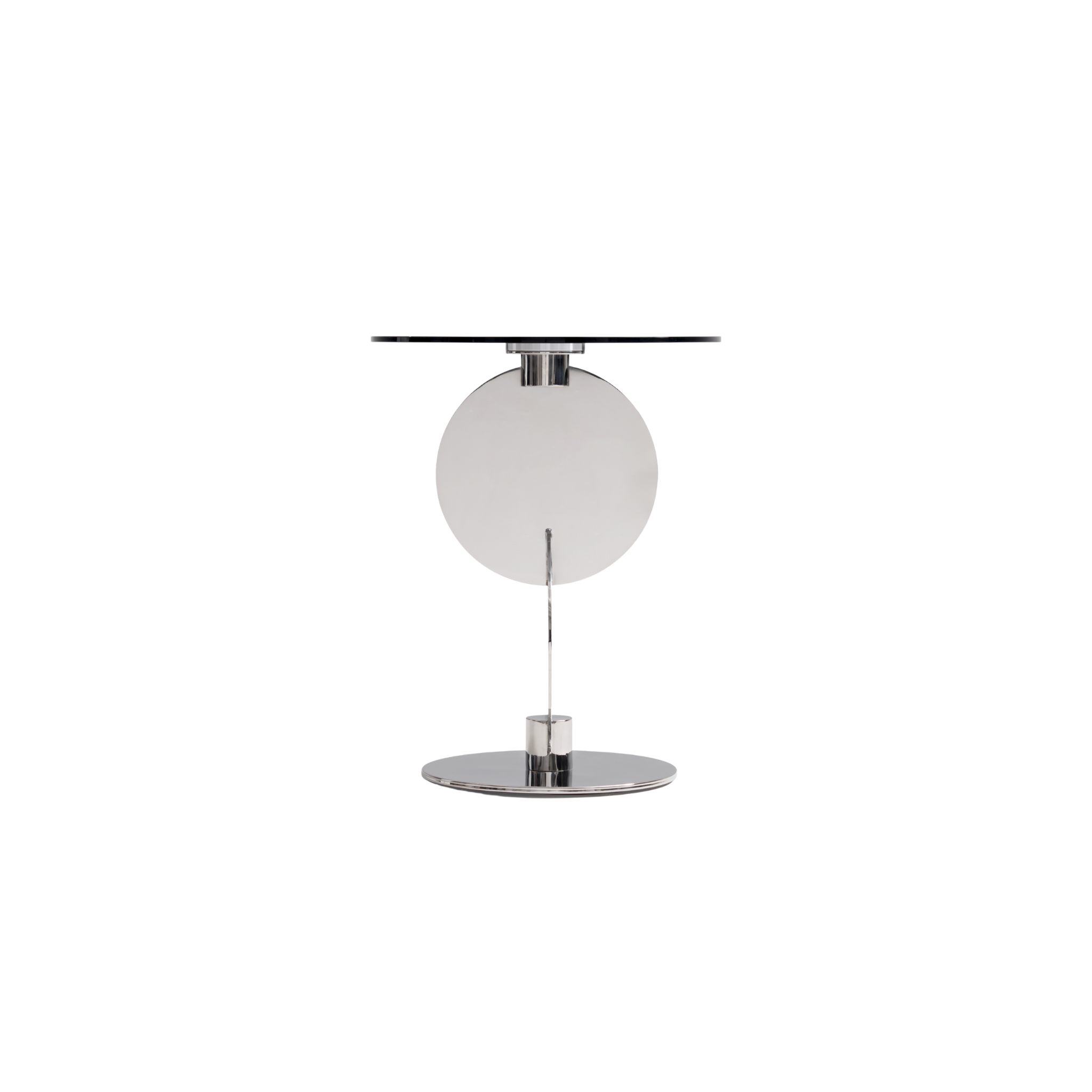 Linspire Halo Glass Side Table with Chrome Base