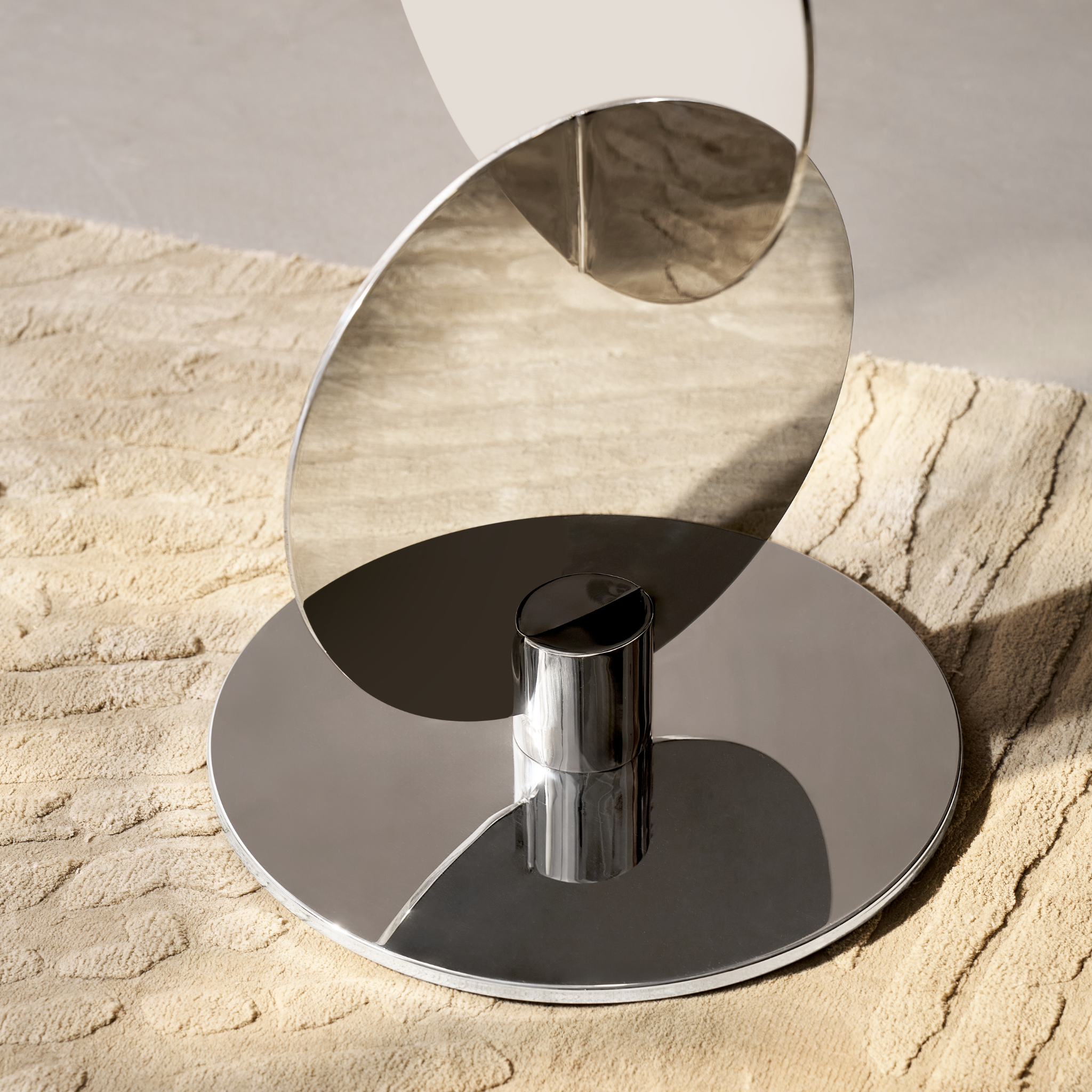 Linspire Halo Glass Side Table with Chrome Base