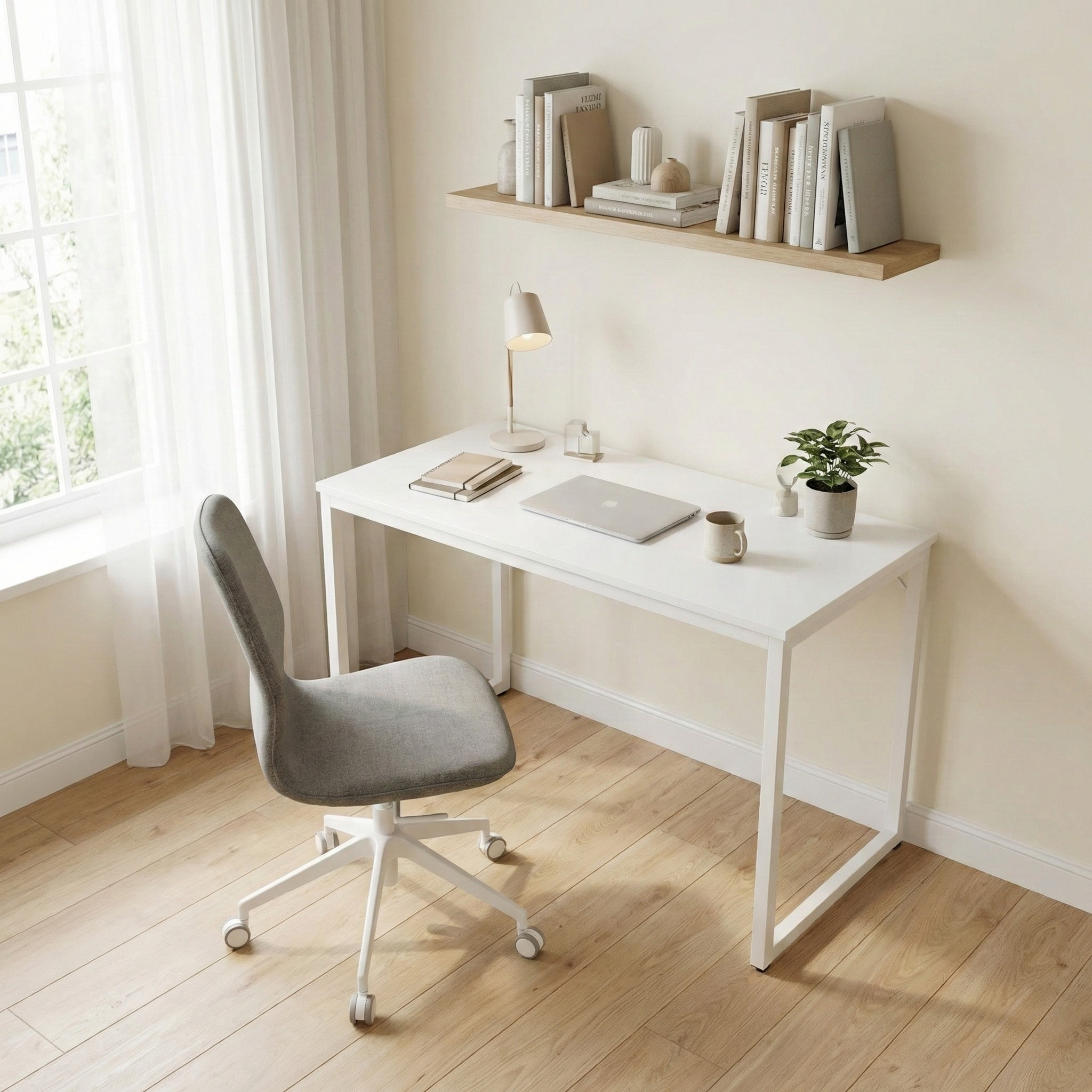Loft Newton Steel Frame Desk, W120cm, White