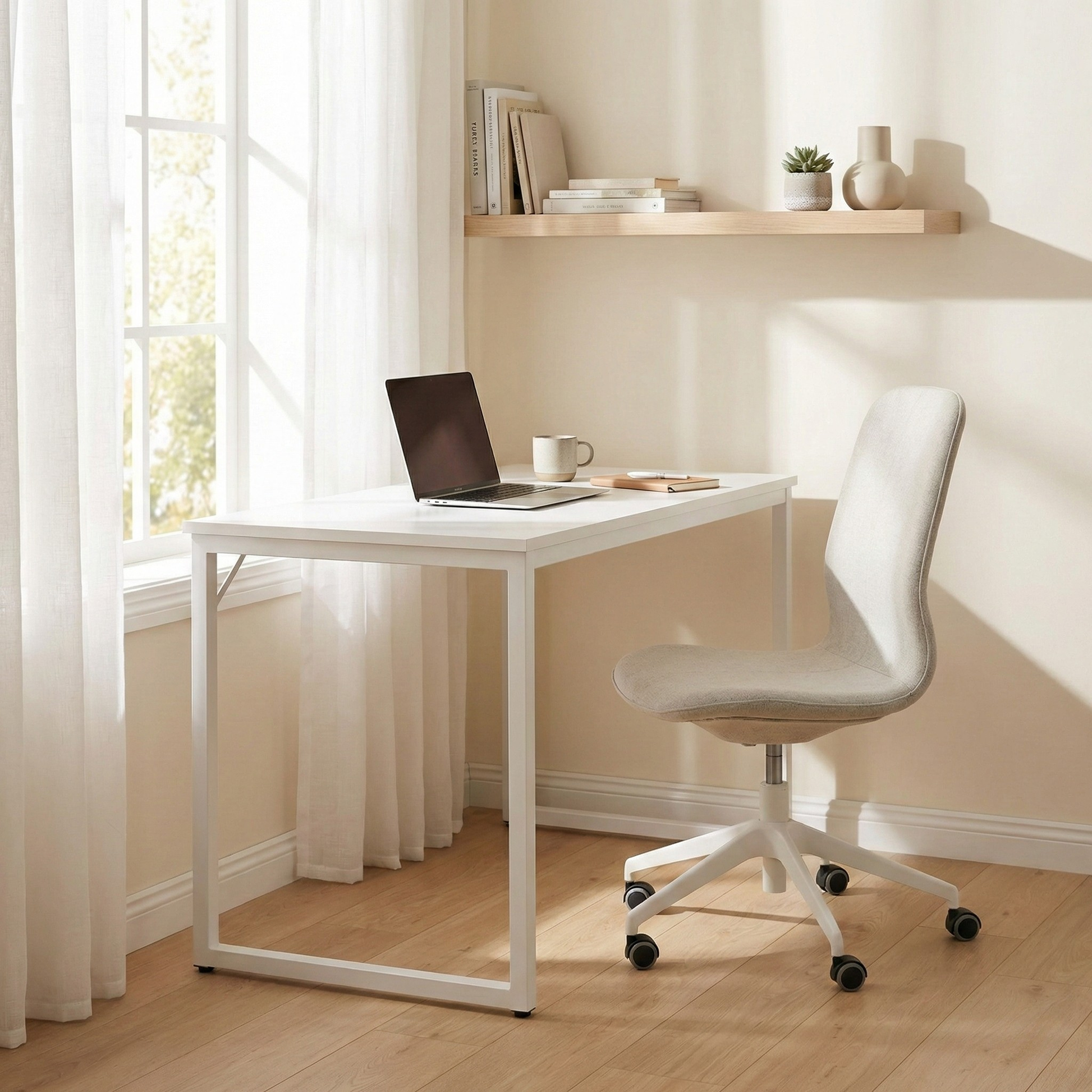Loft Newton Steel Frame Desk, W120cm, White