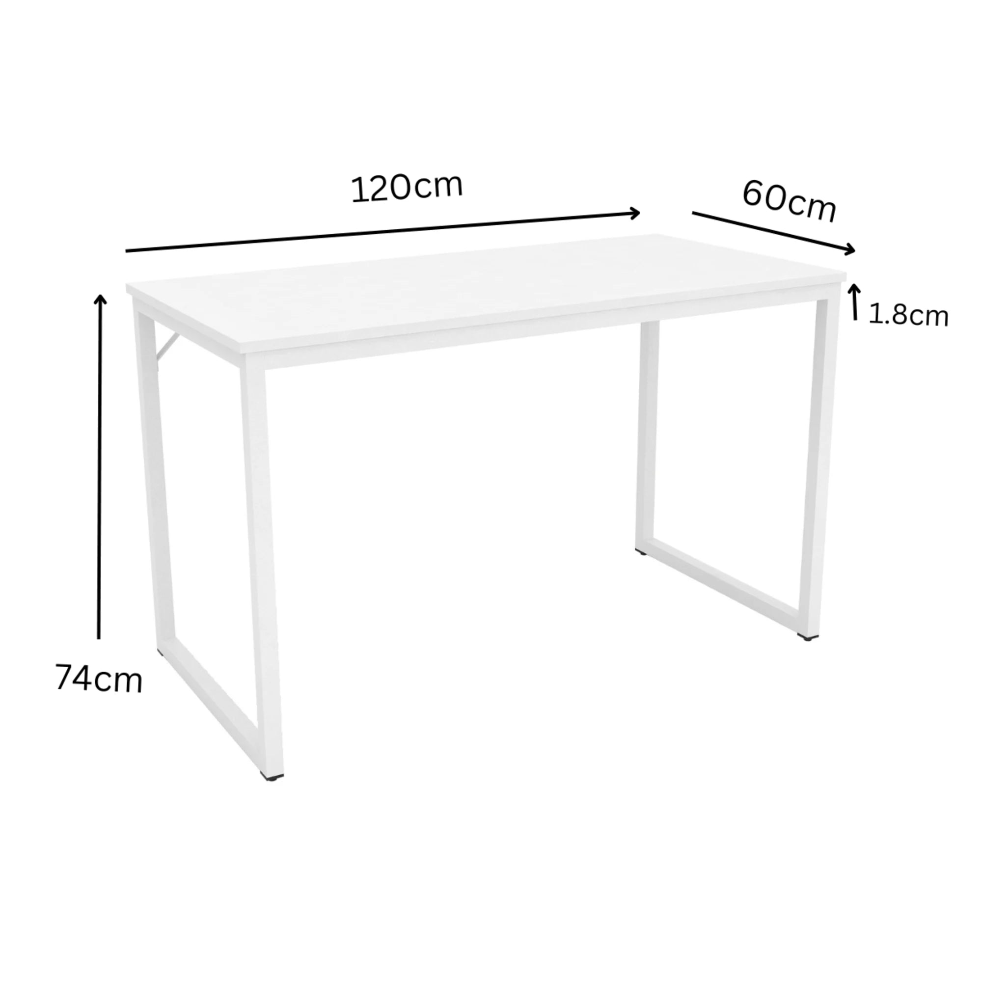 Loft Newton Steel Frame Desk, W120cm, White