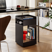 Linspire Block Side Table with Castors, Black