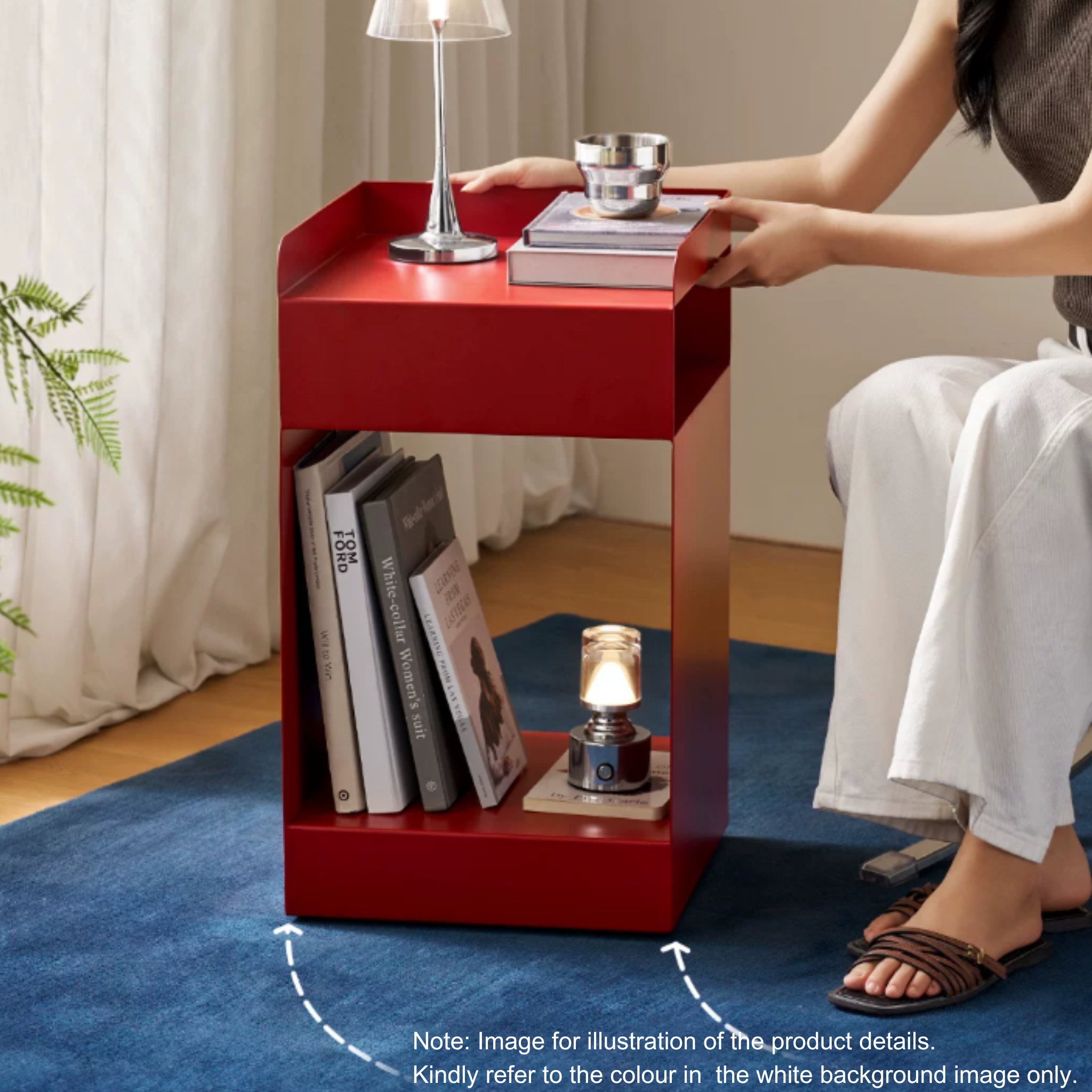 Linspire Block Side Table with Castors, Black