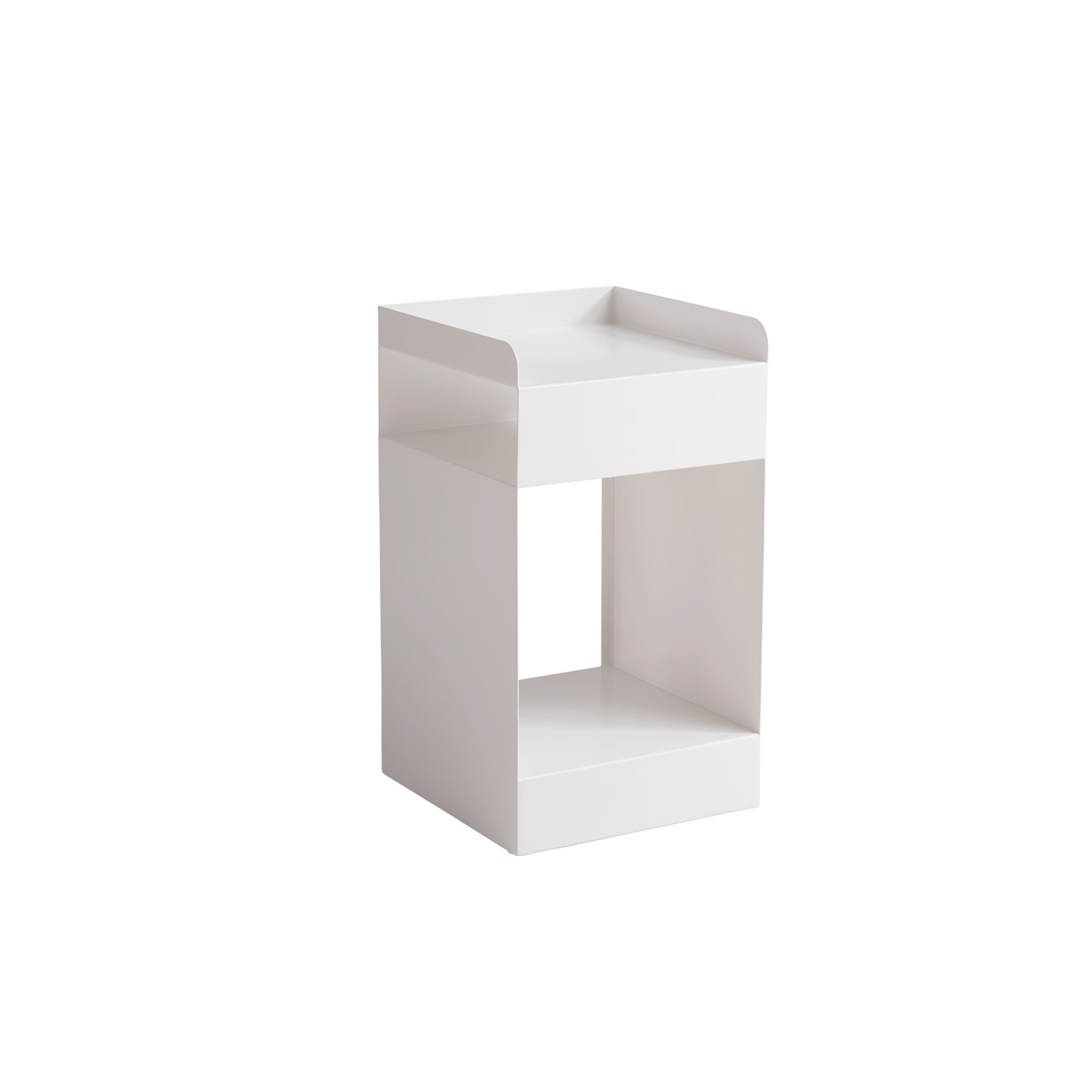 Linspire Block Side Table with Castors, White