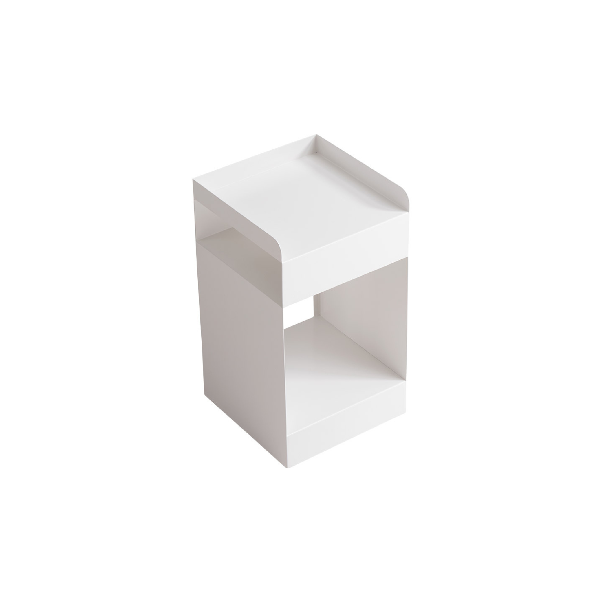 Linspire Block Side Table with Castors, White