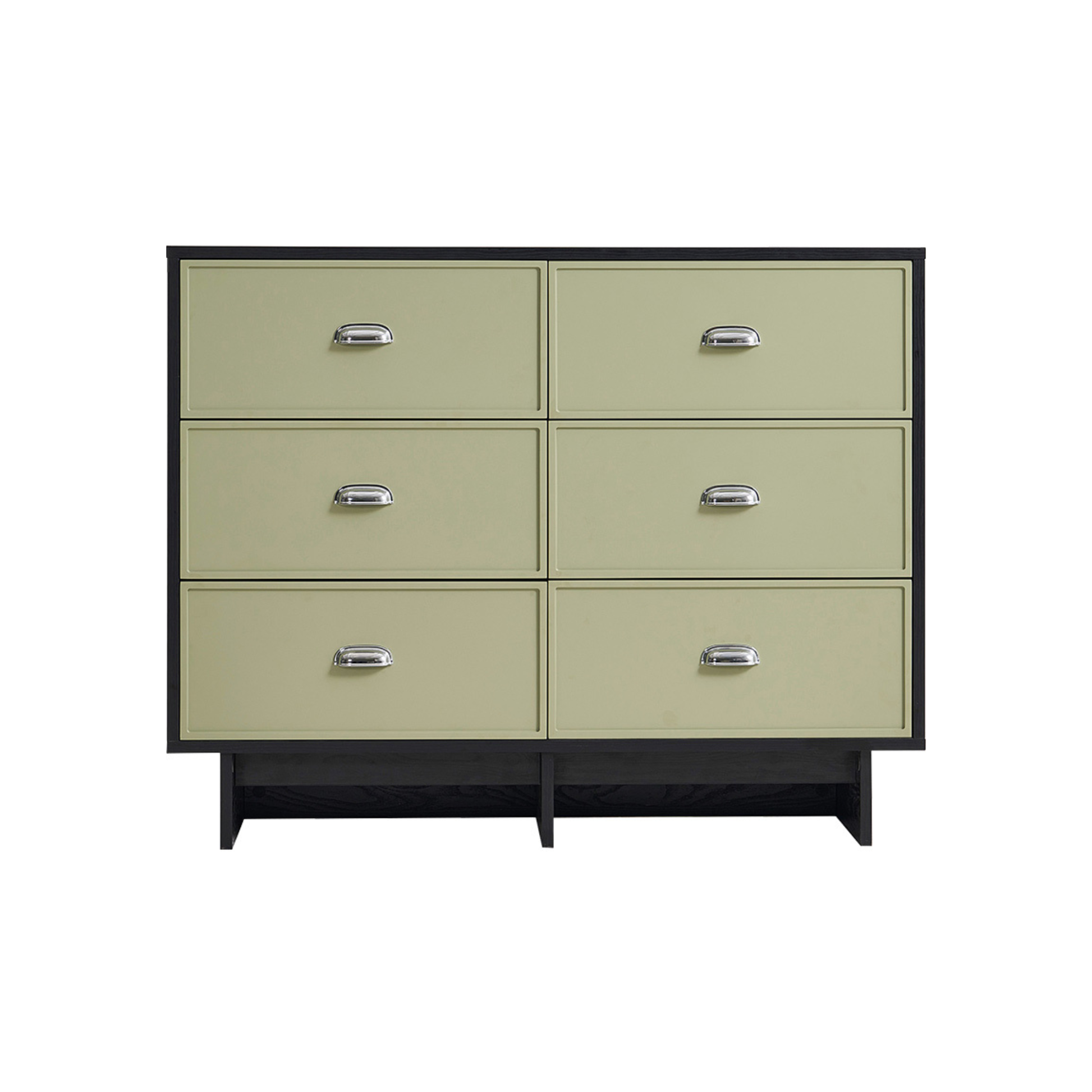 Linspire Duo Chest Of 6 Drawers, Black & Green