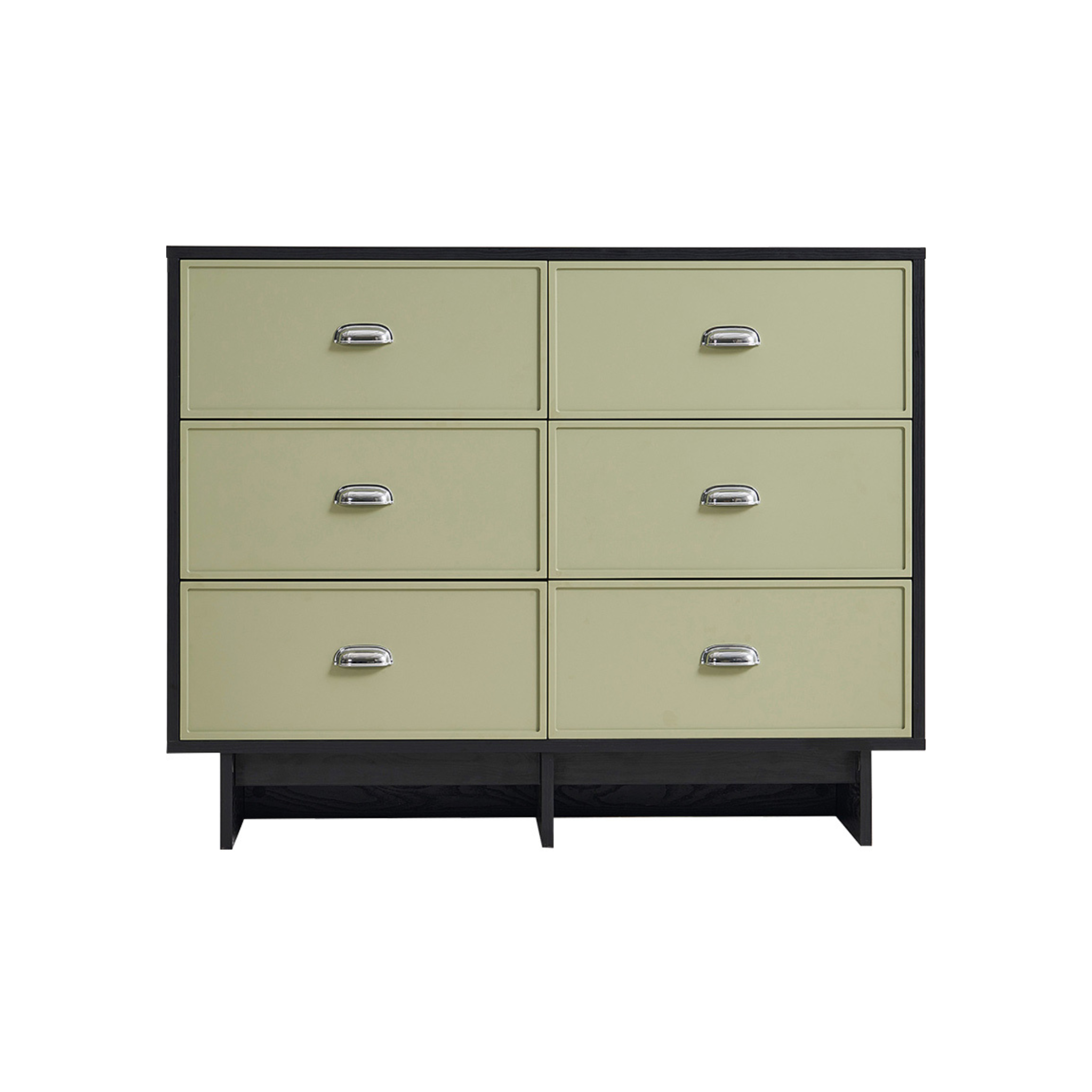 Linspire Duo Chest Of 6 Drawers, Black & Green