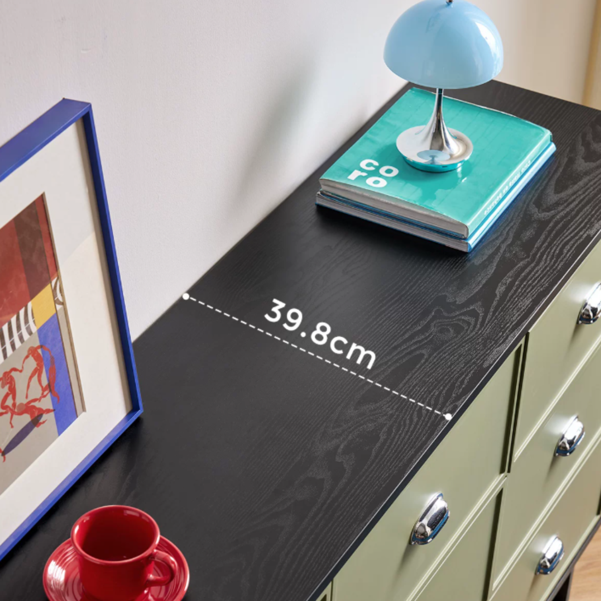Linspire Duo Chest Of 6 Drawers, Black & Green