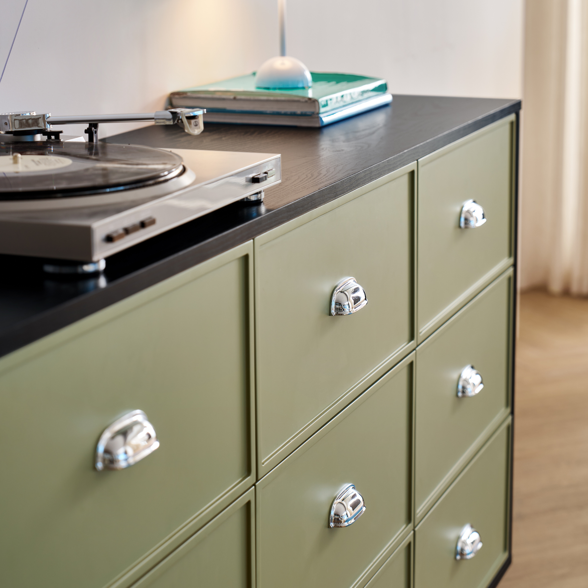 Linspire Duo Chest Of 6 Drawers, Black & Green
