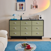 Linspire Duo Chest Of 9 Drawers, Black & Green
