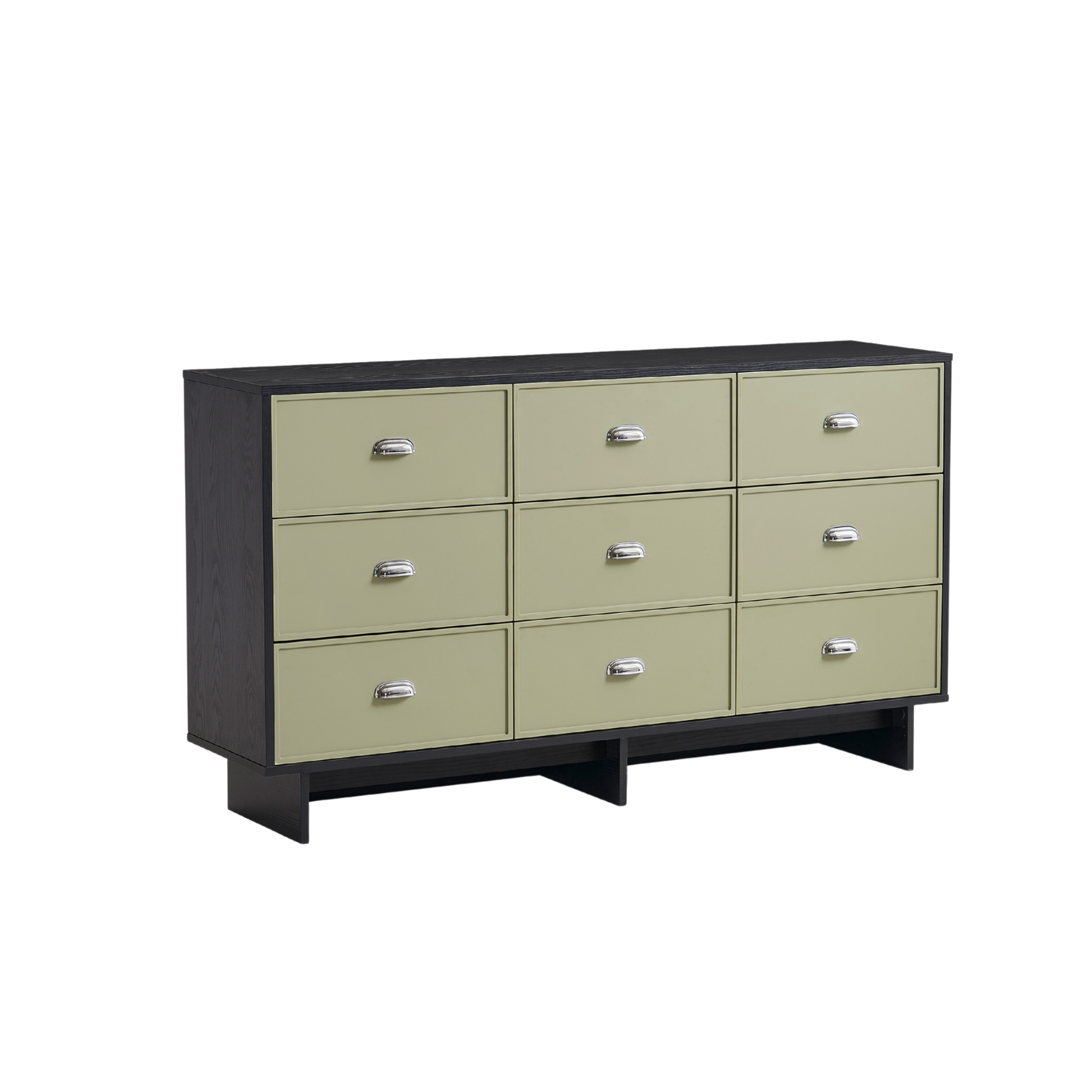 Linspire Duo Chest Of 9 Drawers, Black & Green