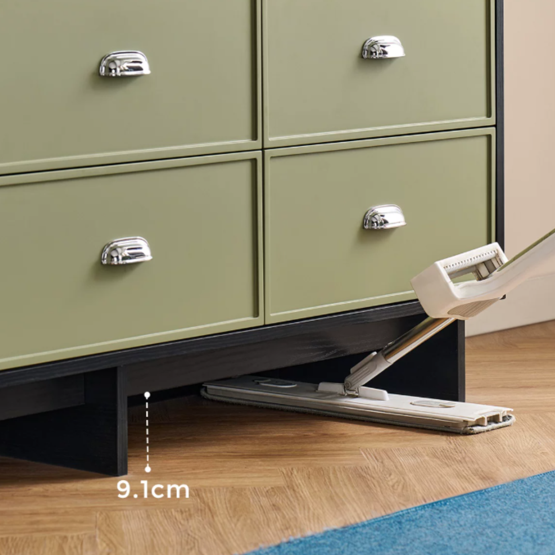 Linspire Duo Chest Of 9 Drawers, Black & Green