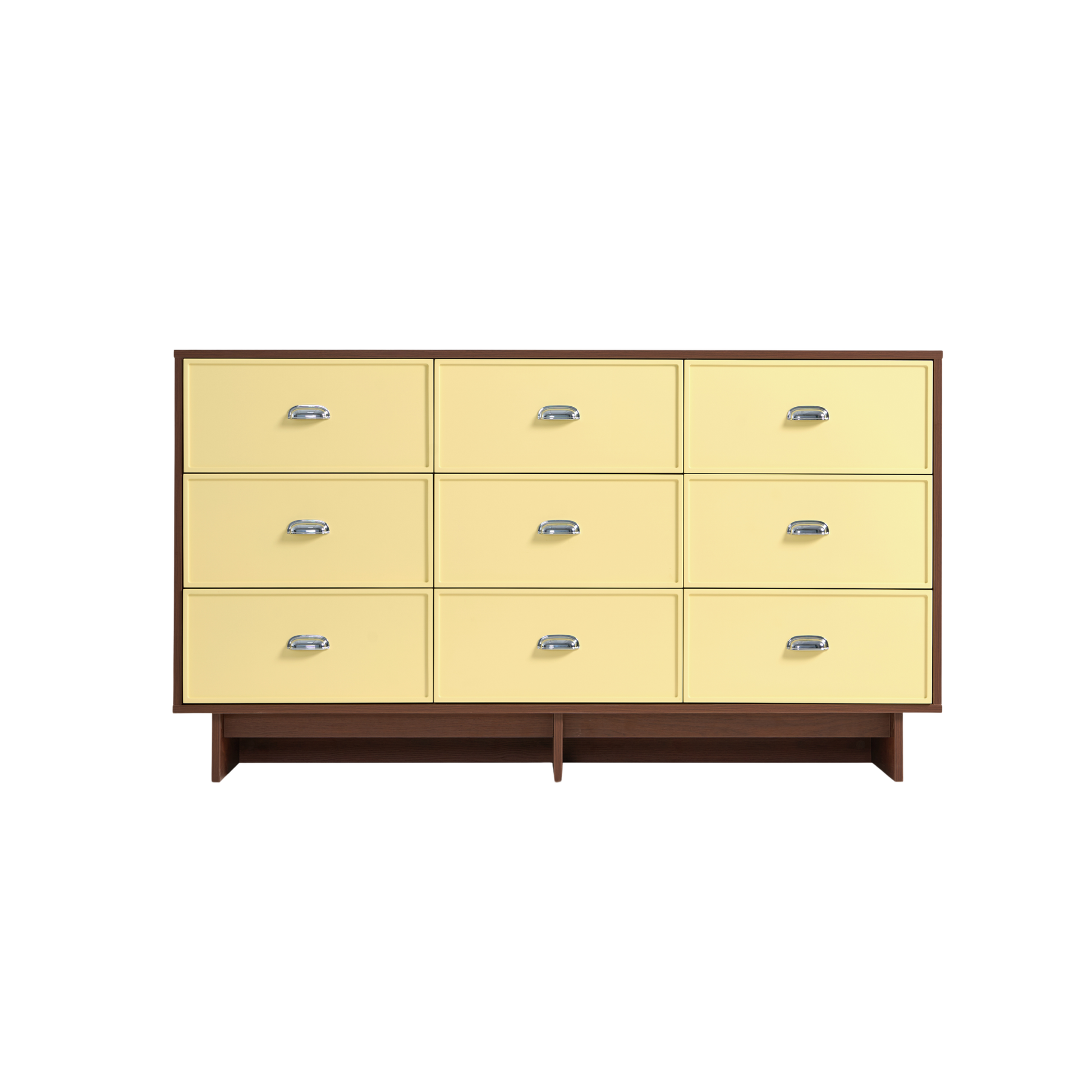 Linspire Duo Chest Of 9 Drawers, Dark Wood & Yellow