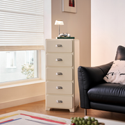 Linspire Willow Narrow Chest of 5 Drawers, Off-White
