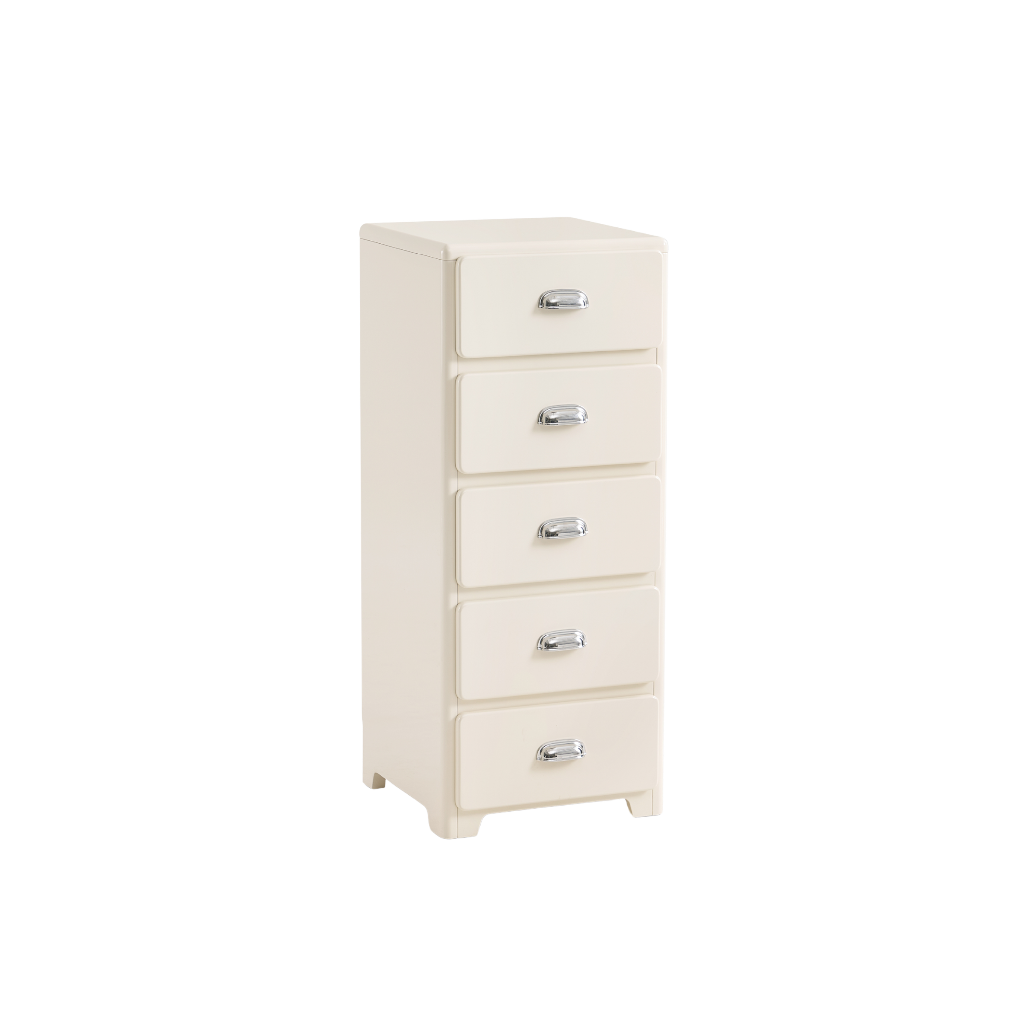 Linspire Willow Narrow Chest of 5 Drawers, Off-White