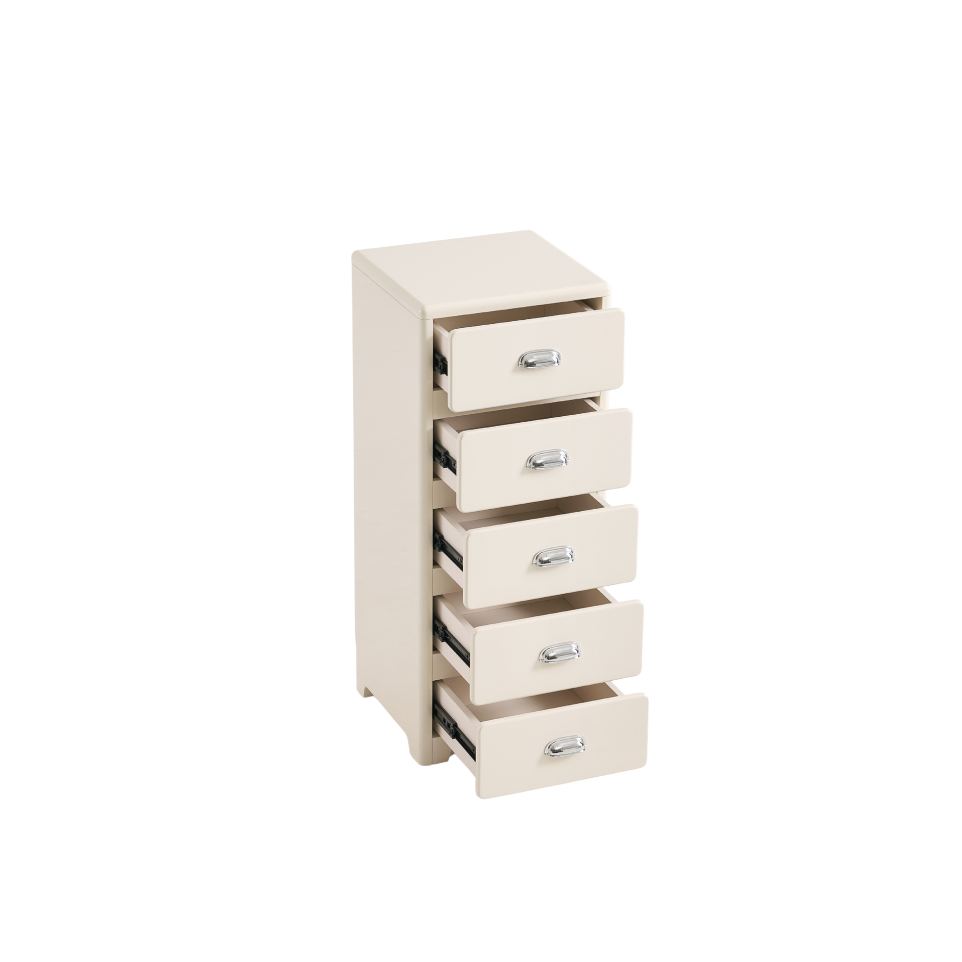 Linspire Willow Narrow Chest of 5 Drawers, Off-White