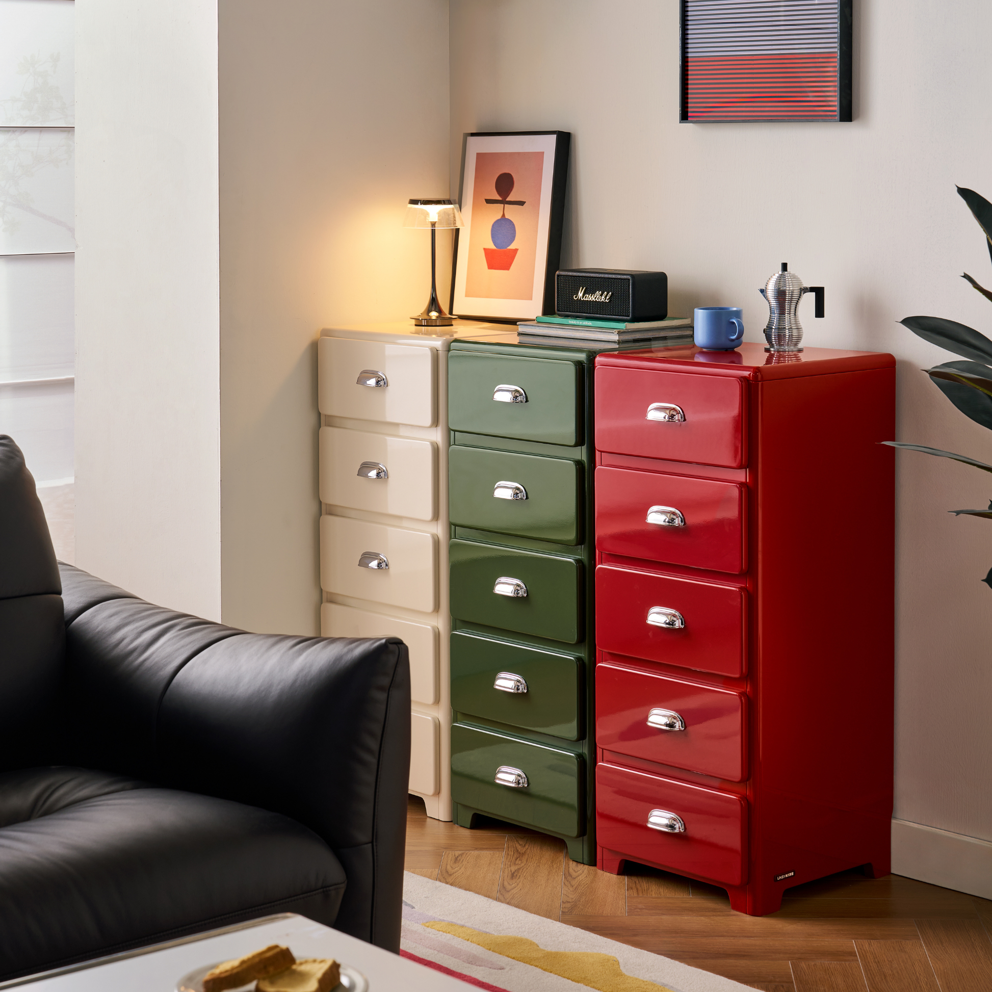 Linspire Willow Narrow Chest of 5 Drawers, Off-White