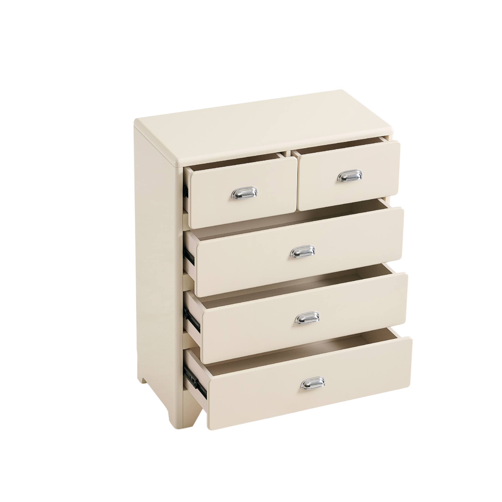 Linspire Willow Wide Chest of 5 Drawers, Off-White