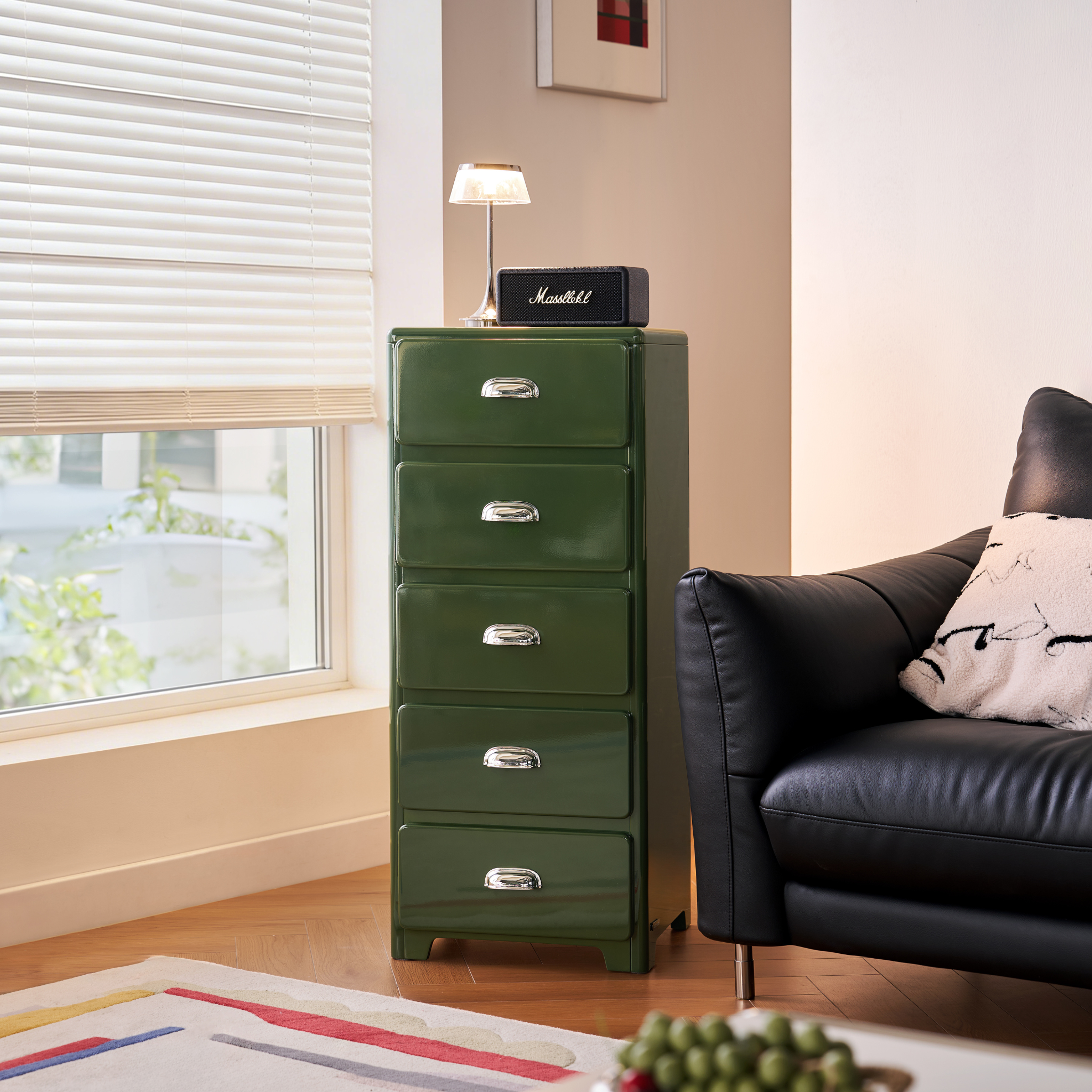 Linspire Willow Narrow Chest of 5 Drawers, Green