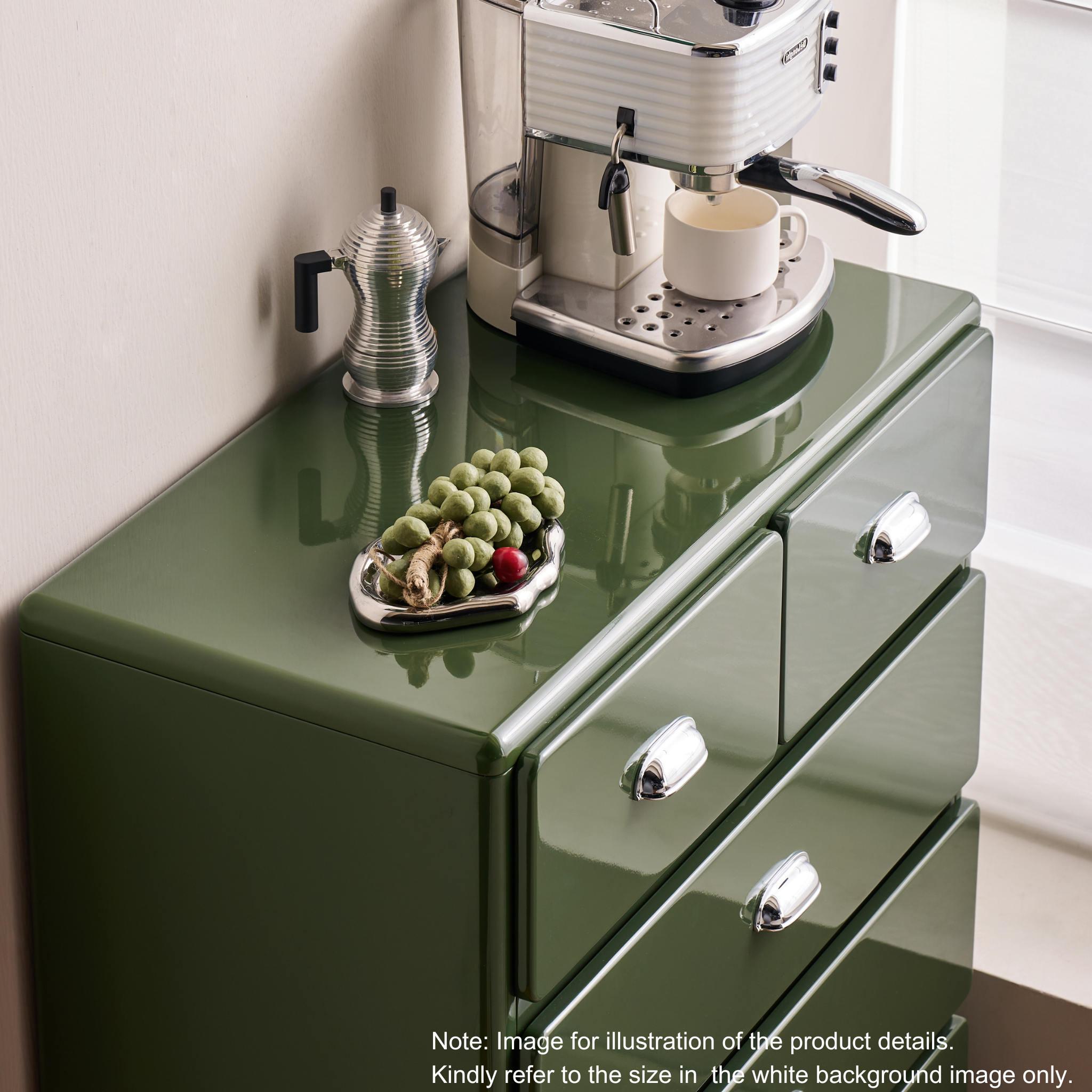 Linspire Willow Narrow Chest of 5 Drawers, Green