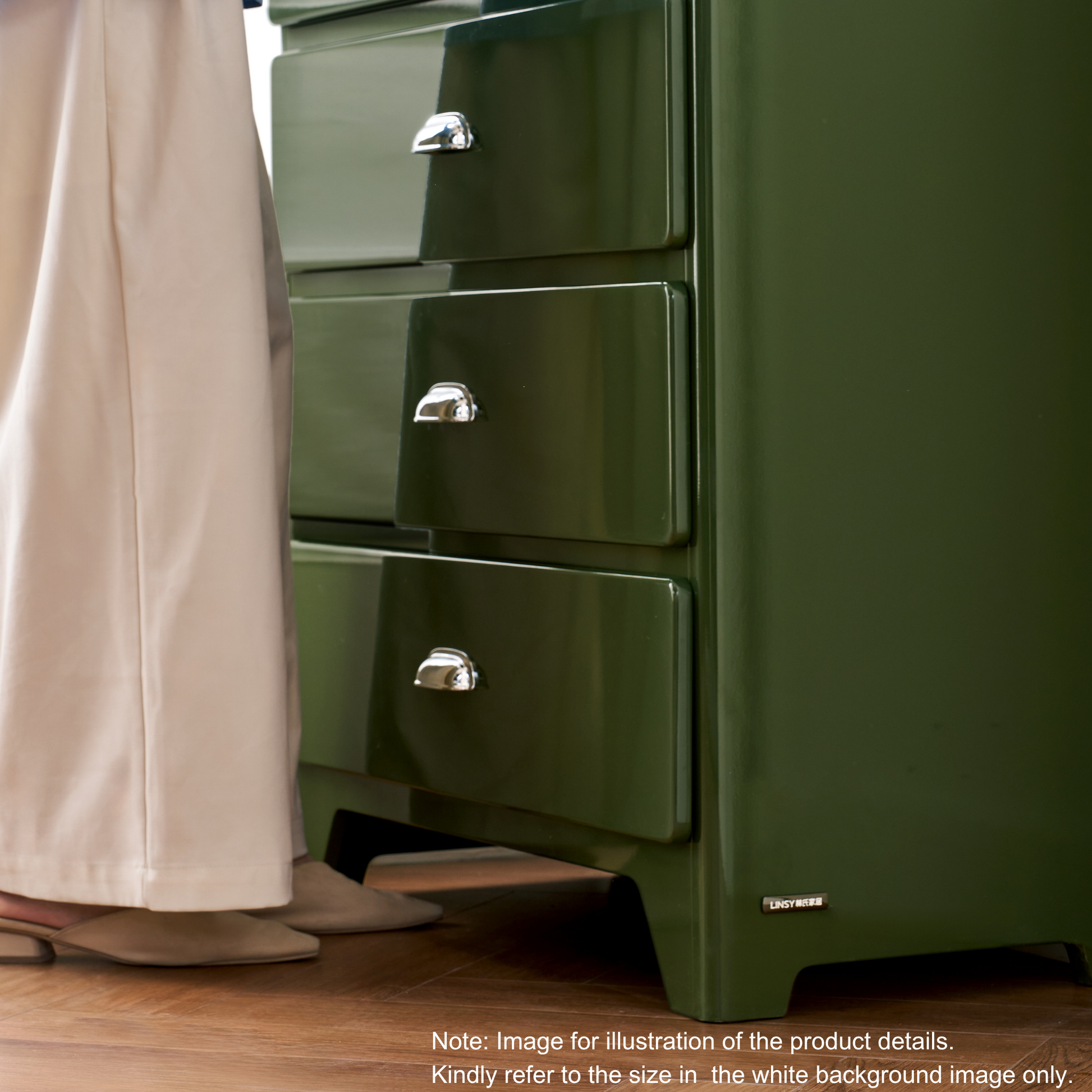 Linspire Willow Narrow Chest of 5 Drawers, Green