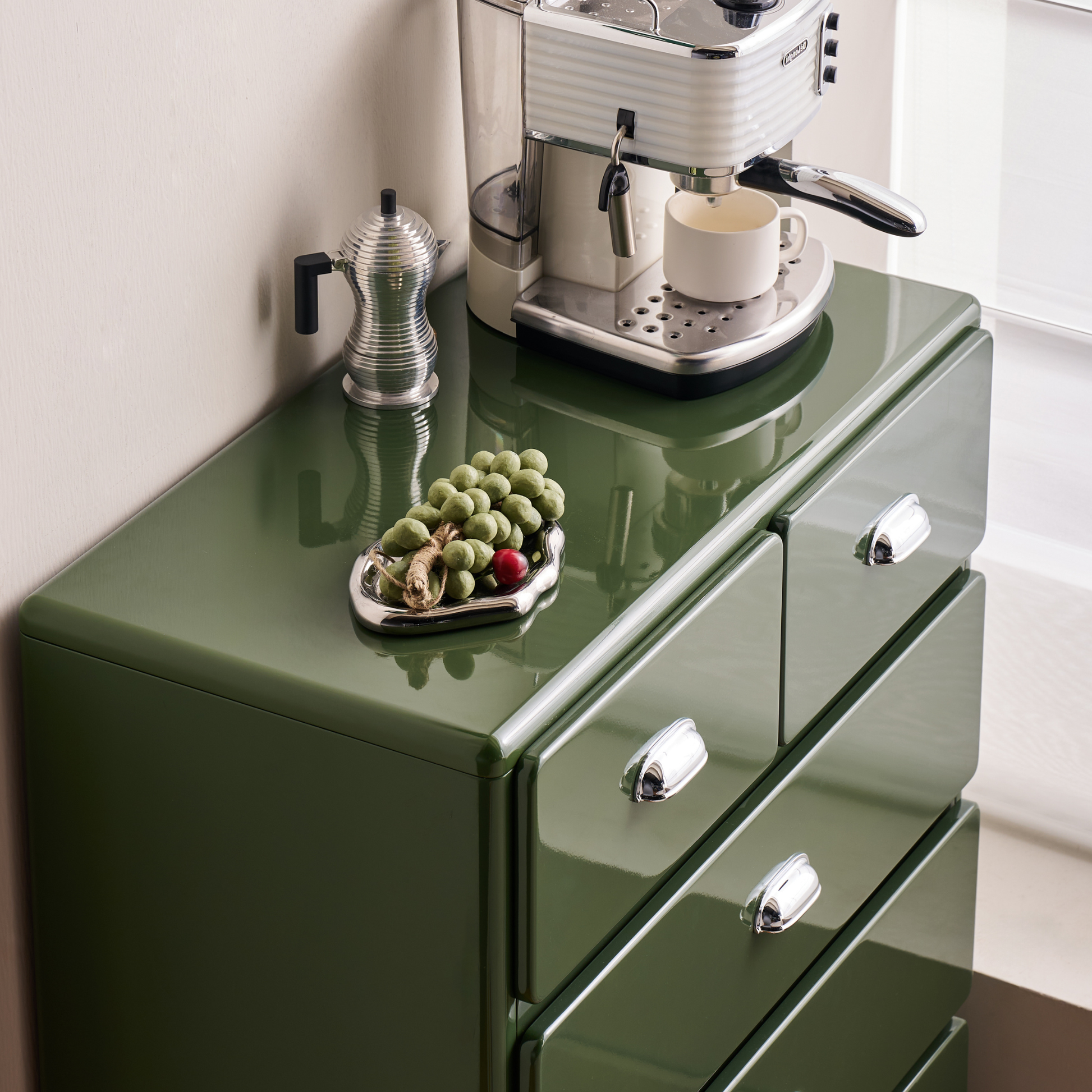 Linspire Willow Wide Chest of 5 Drawers, Green